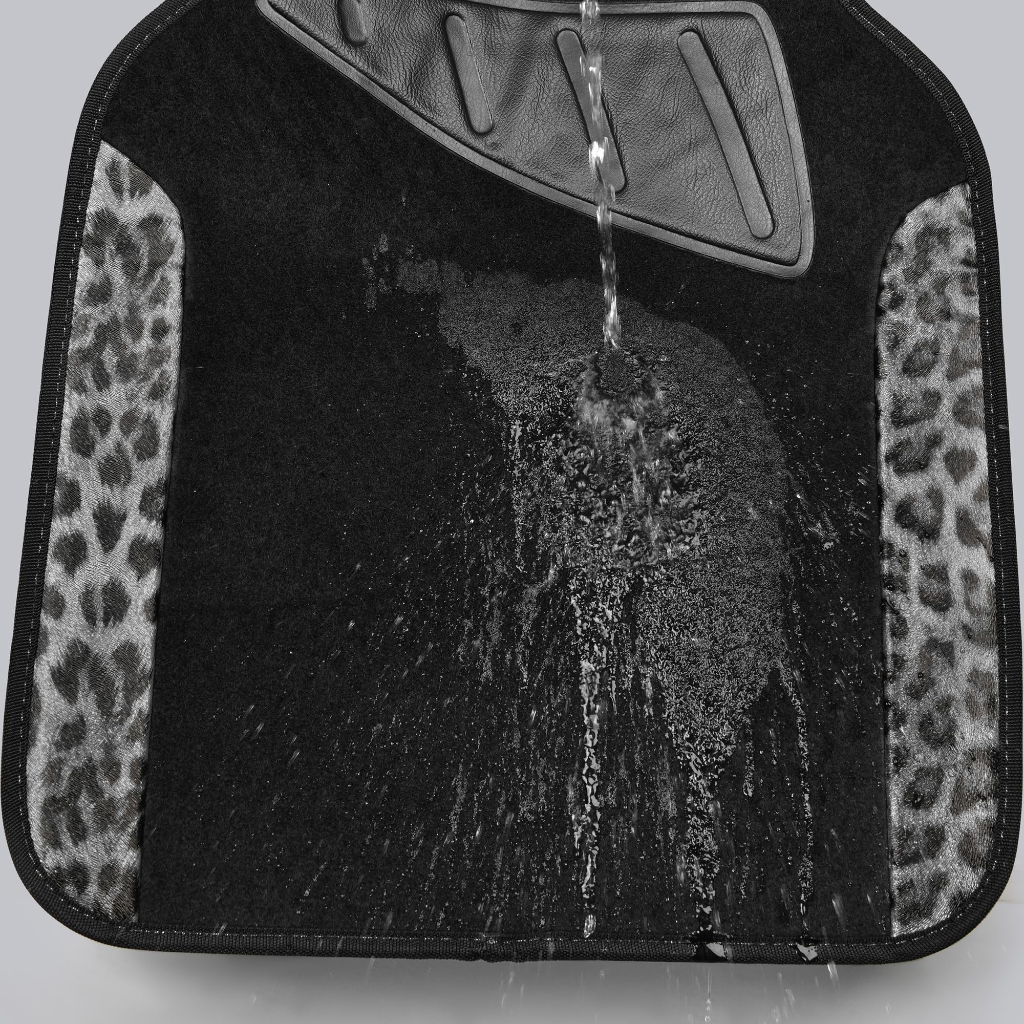 Car Pass Waterproof Universal Car Floor Mats, Leopard Print Car Mats Fit For Suv,Vans,Sedans, Trucks,Set Of 4Pcs Car Carpet With