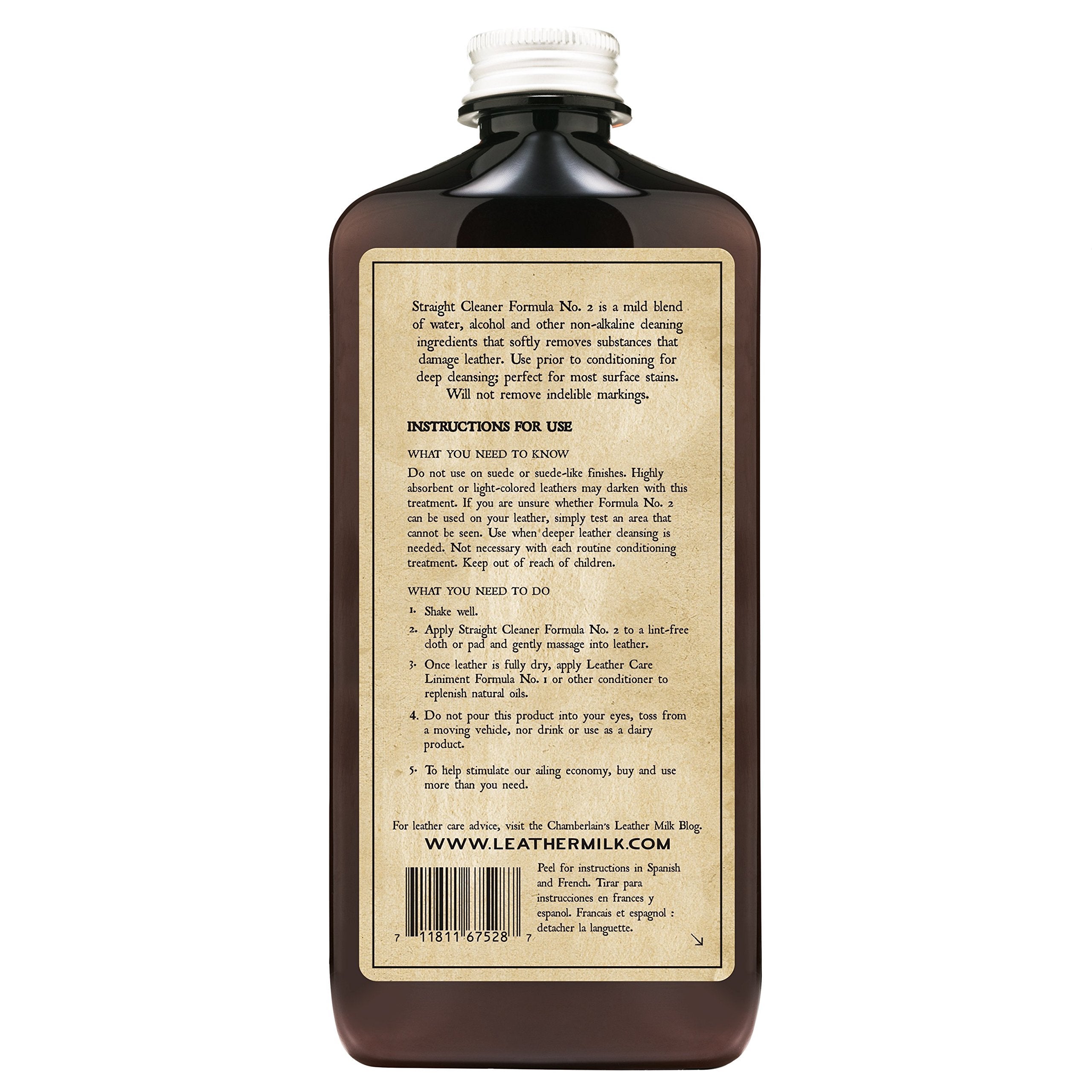 Chamberlain's Leather Milk Leather Cleaner - All Natural No. 2, 12 Fl Oz, Non-Toxic Deep Cleaner with Premium Cleaning Pad