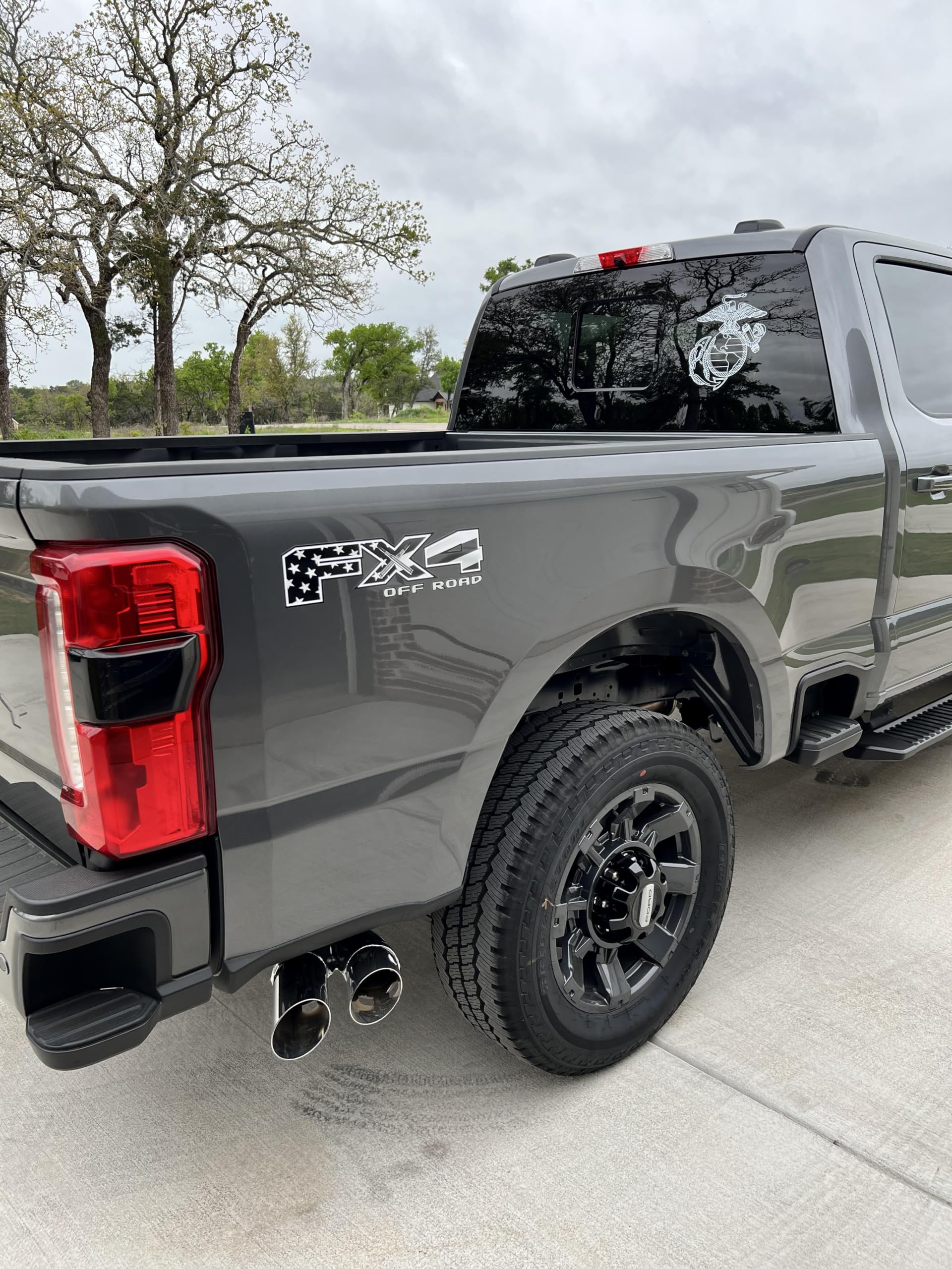 TIRESFX FX4 Off Road Decal Sticker - Black Vinyl Replacement Emblem for F150, F250, F350, F450 - Large-Flag Size