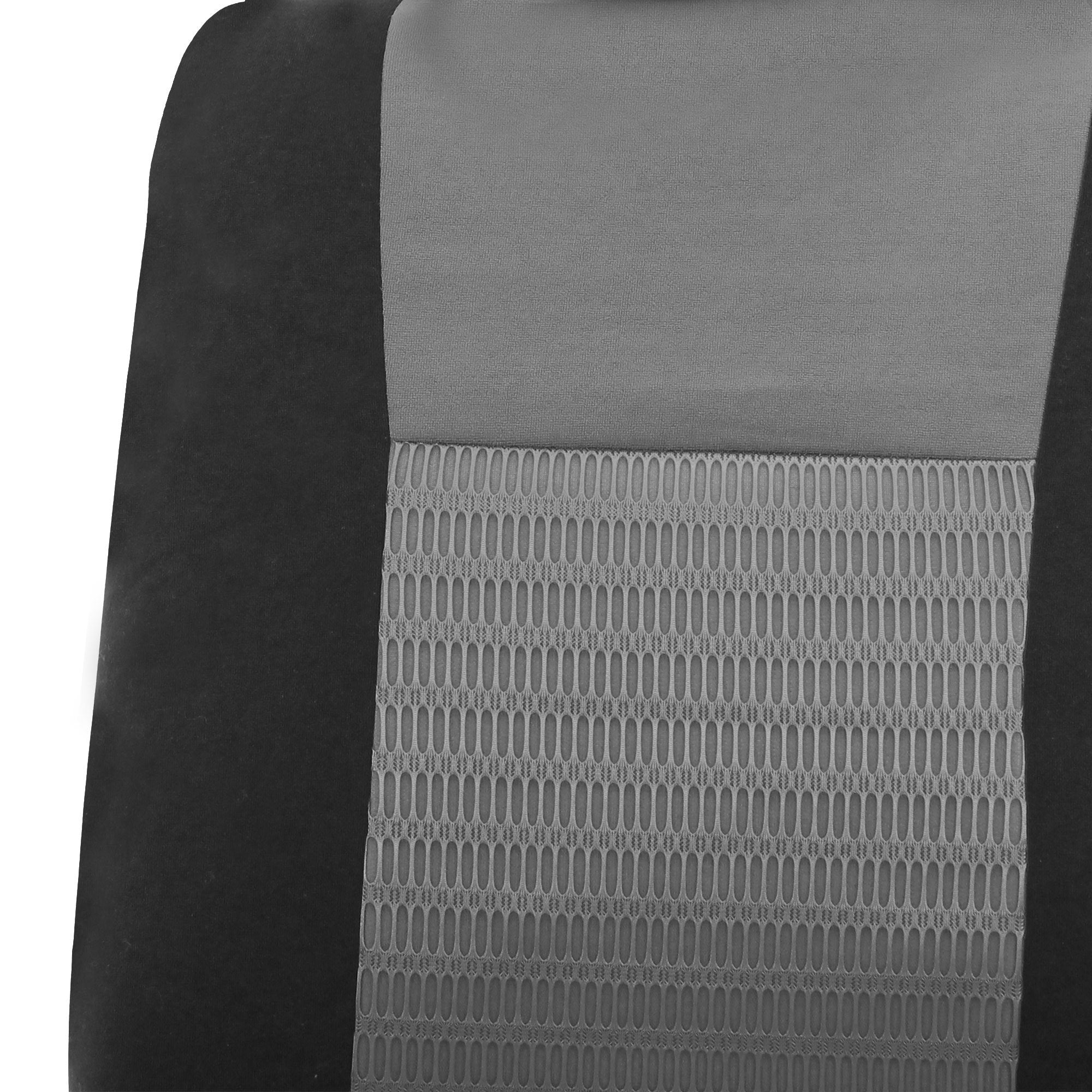 FH Group Trendy Elegance 3D Air Mesh Split Bench Car Seat Cover (Split Ready, Detachable Headrest Only) with Gift- Universal fit