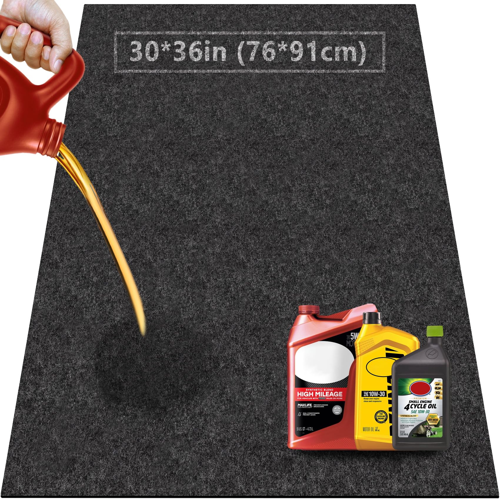 Oil Spill Mat For Garage Floor Under Car - 30X36 Inches Oil Splash Pad, Garage Driveway Oil Drip Mat, Oil Absorbent Mechanic Flo