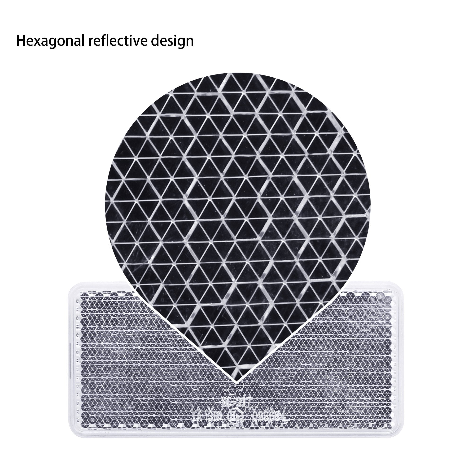 2Pcs Plastic Rectangular Stick-on Reflector Sticker (White, 94 * 44mm)