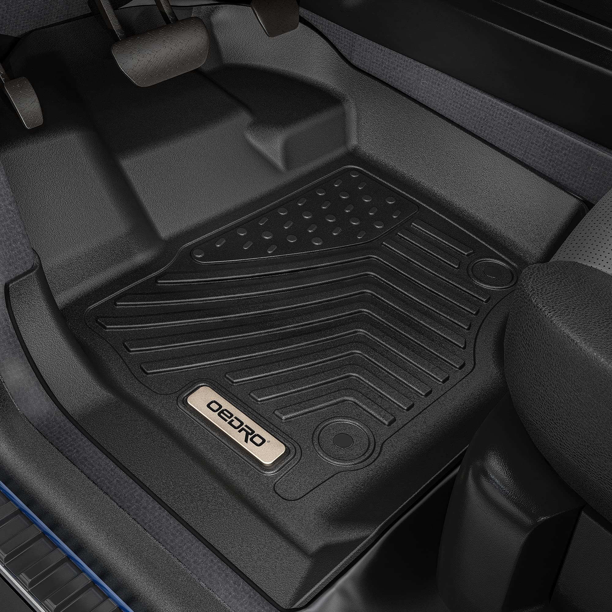 Oedro Floor Mats Accessories Set (Full Set + Cargo) Fit For 2022-2025 Jeep Wagoneer, Custom Fit Tpe All-Weather Floor Liners, Bl