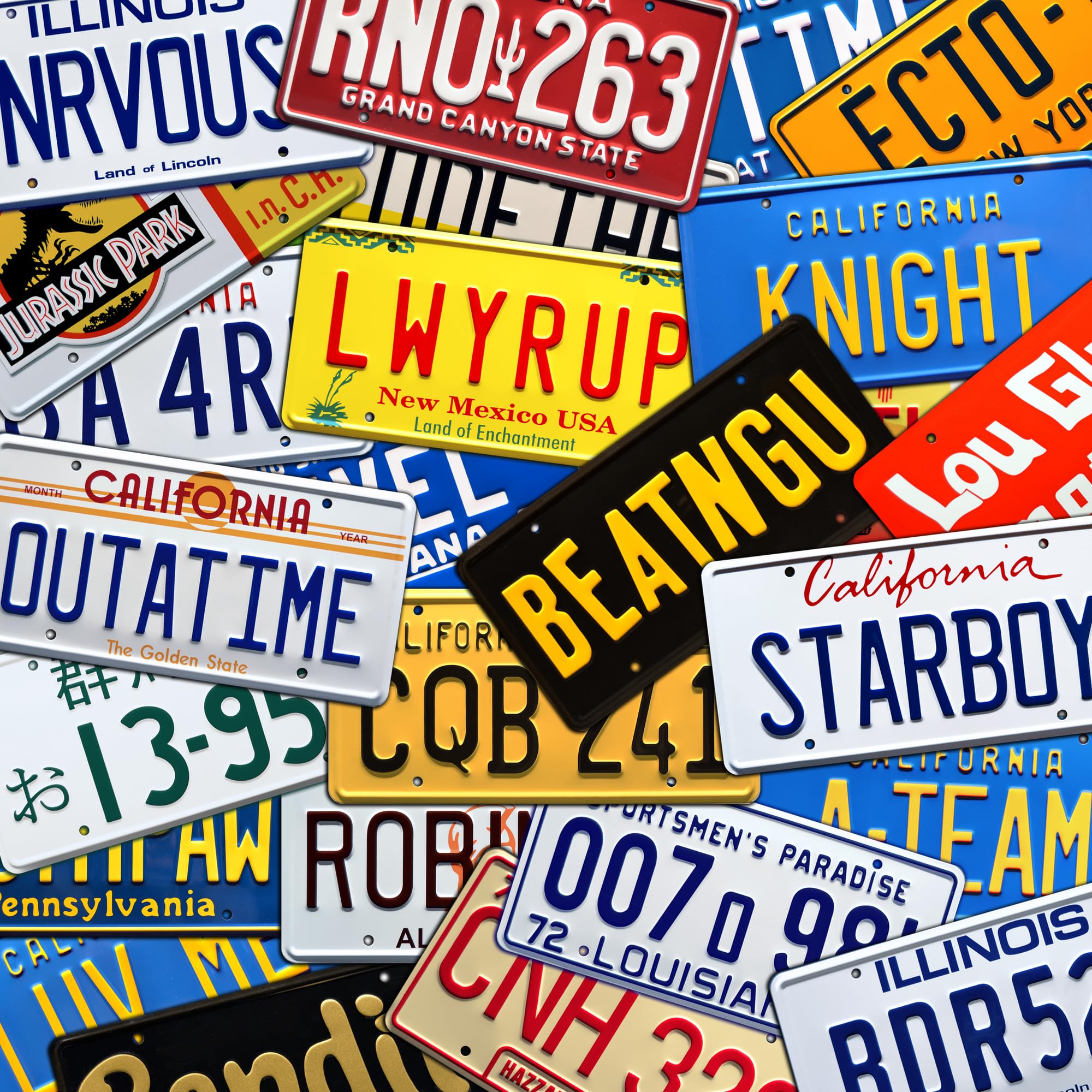 Celebrity Machines Stamped License Plate - The Fast and The Furious, Model 3NTQ305, Red Aluminum