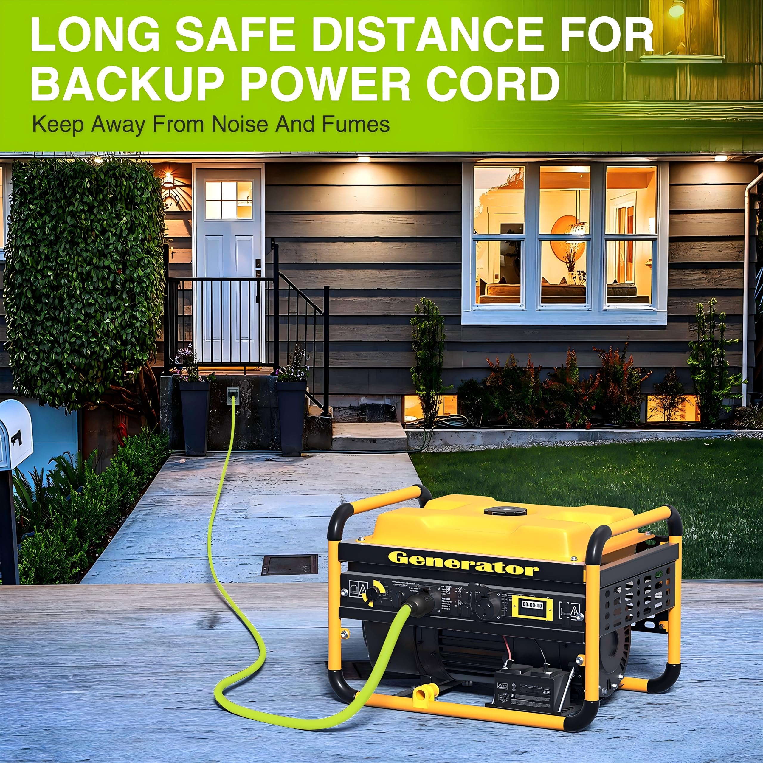 Nilight 25Ft 30Amp Generator Extension Cord 125V Heavy Duty 10/3 Gauge Pure Copper Stw Wire Ul Etl Listed 3 Prong L14-30P L14-30