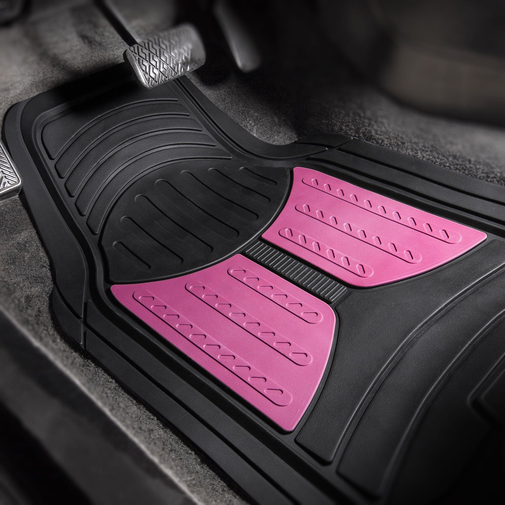 Fh Group Automotive Floor Mats - Heavy-Duty Monster Eye Rubber For Cars, Universal Fit Full Set, Climaproof Mats, Trimmable Most