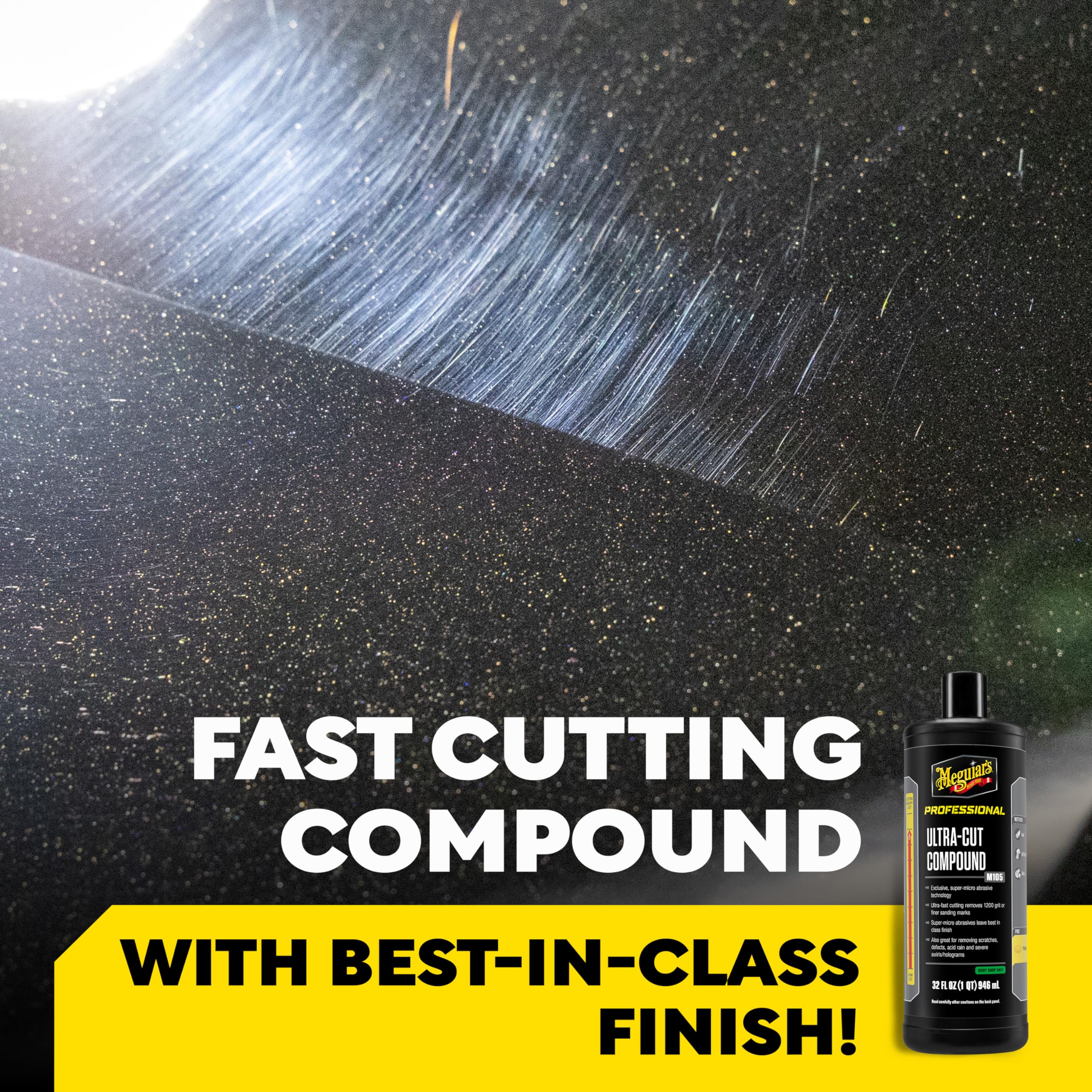 Meguiar's M105 Ultra-Cut Compound - 32 oz, Super-Micro Abrasive Technology for Fast Sanding Mark Removal
