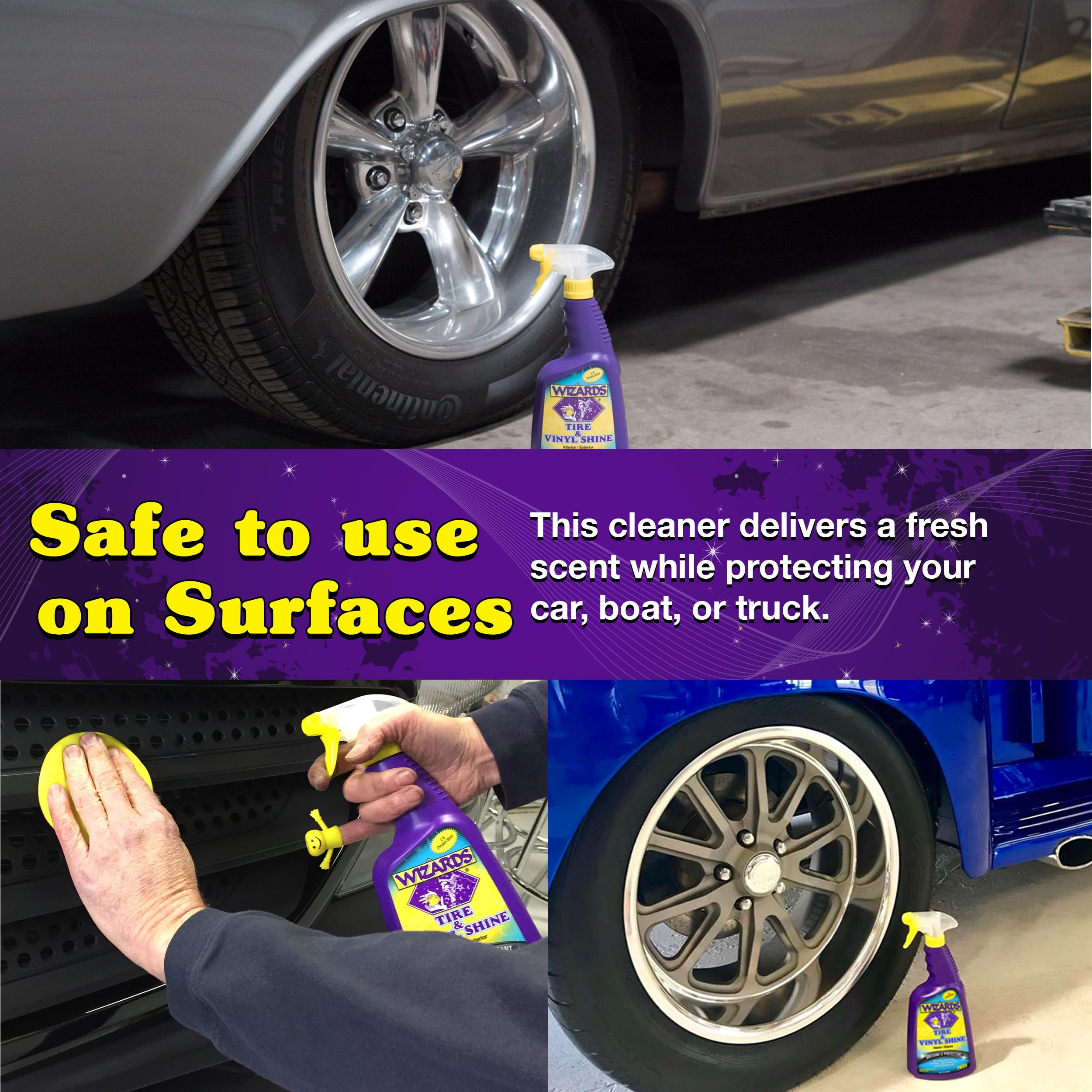 Wizards Tire And Wheel Vinyl Shine - Dressing And Protectant Spray - Professional Automotive Detailing Spray Bottle Refill - Cle