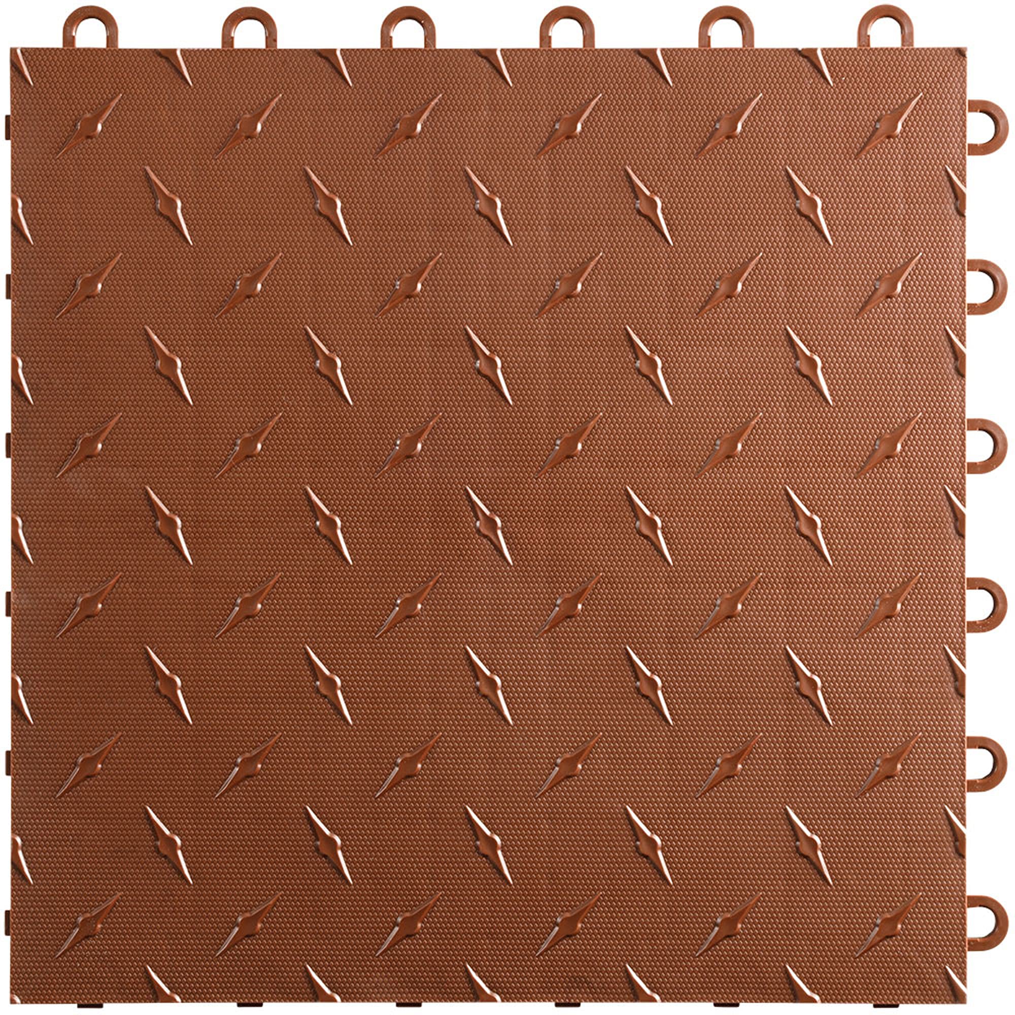 Speedway Diamond Interlocking Garage Floor Tiles 12 x 12 x 0.5 in, Brown, 10 Piece Set