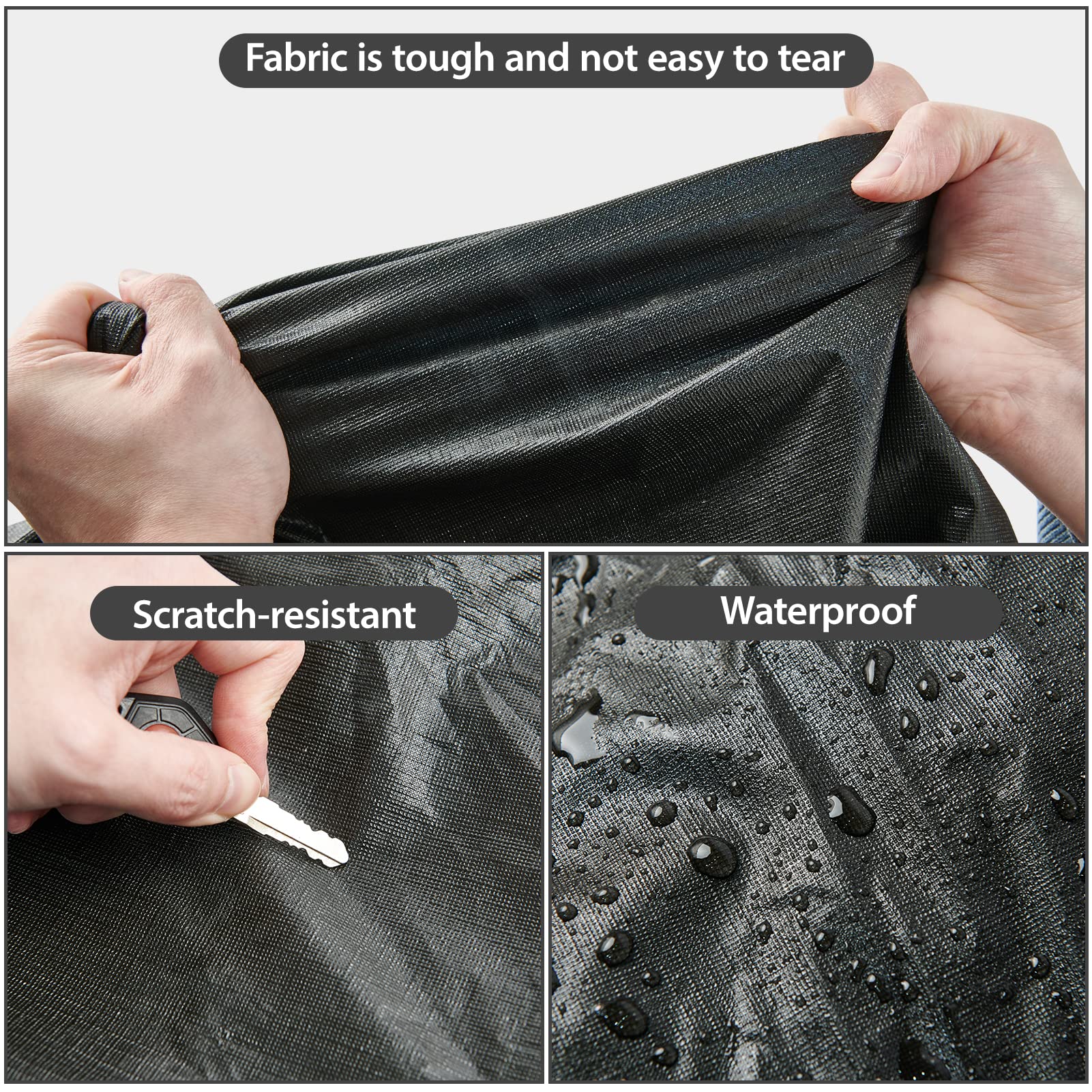 Car Cover Waterproof All Weather, 6 Layers Full Exterior Covers With Zipper Cotton, Mirror Pocket. Outdoor Car Cover Uv Snow Rai