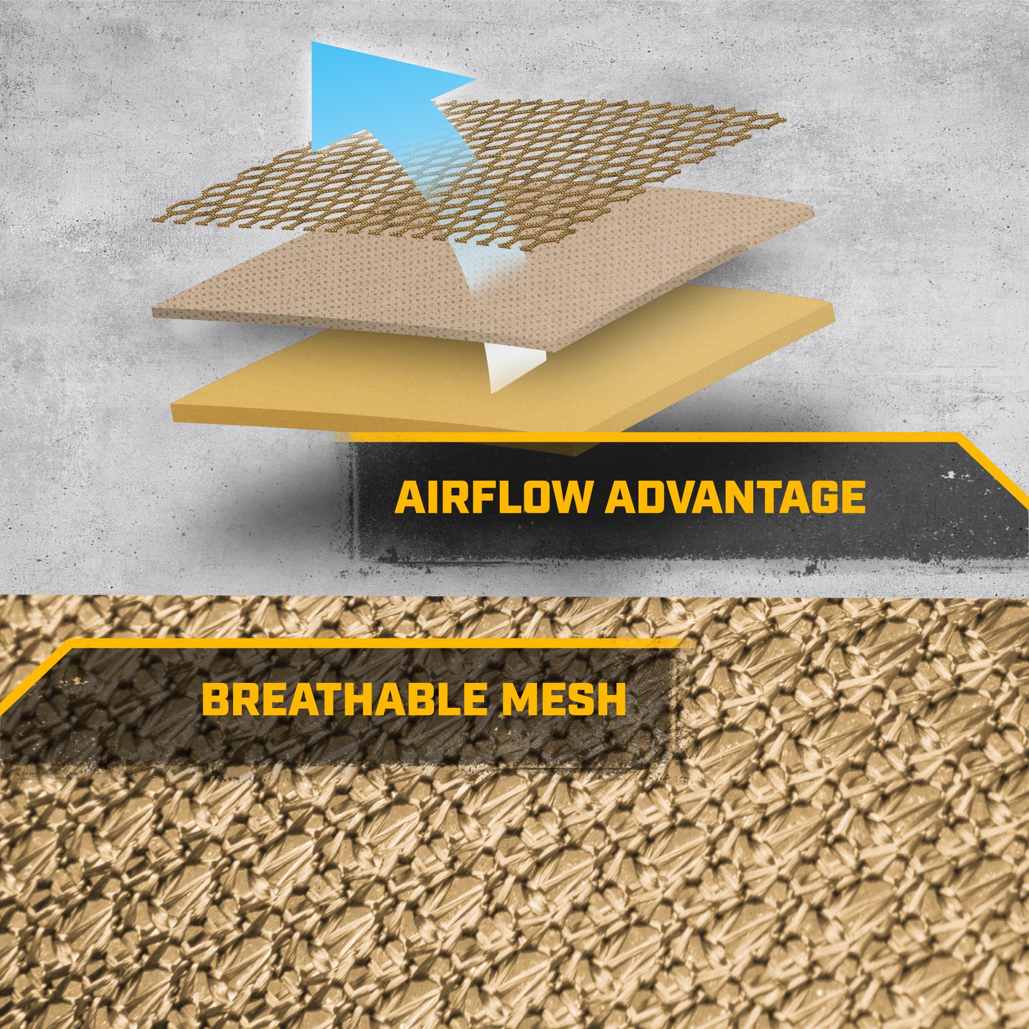 Caterpillar AeroMesh Beige Seat Covers for Trucks, Car, & SUV - (2) Front Truck Seat Cover Protector - Breathable Mesh Universal
