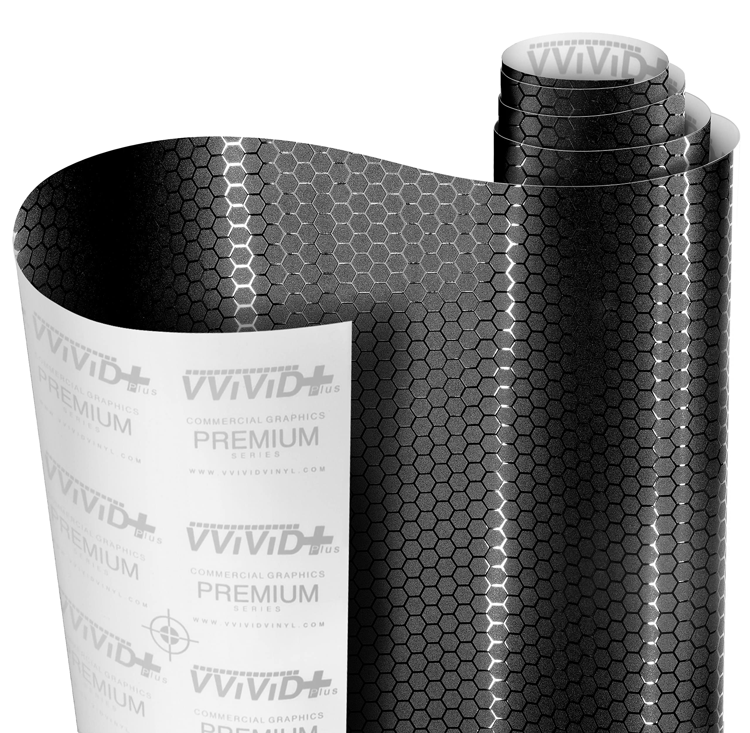 VViViD+ Honeycomb Matte Black Medium Pattern Car Wrap Vinyl (10ft x 5ft)