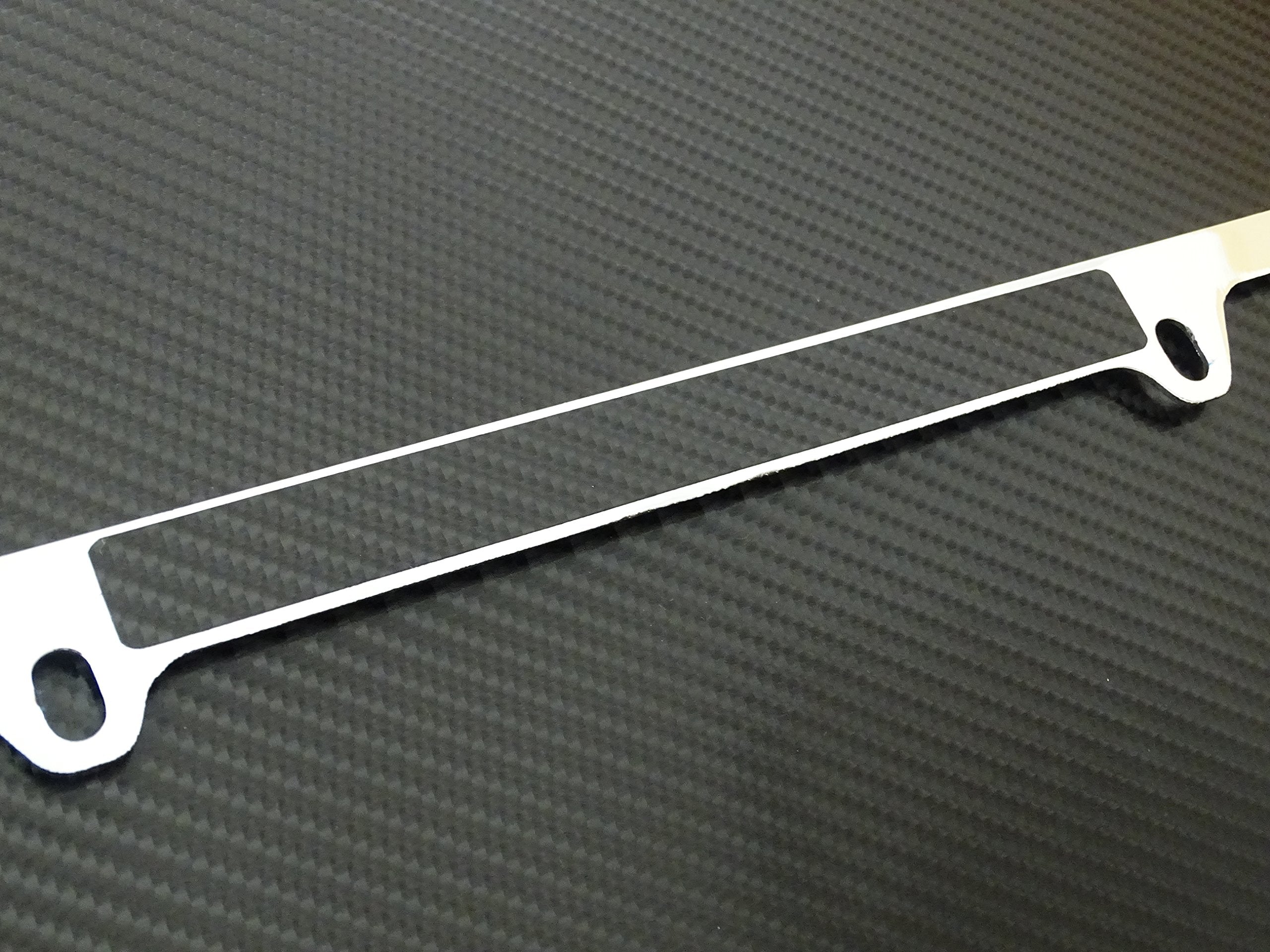 Atozcustoms Hummer H3 License Plate Frame Chrome Metal, Carbon Fiber Details, Chrome Text