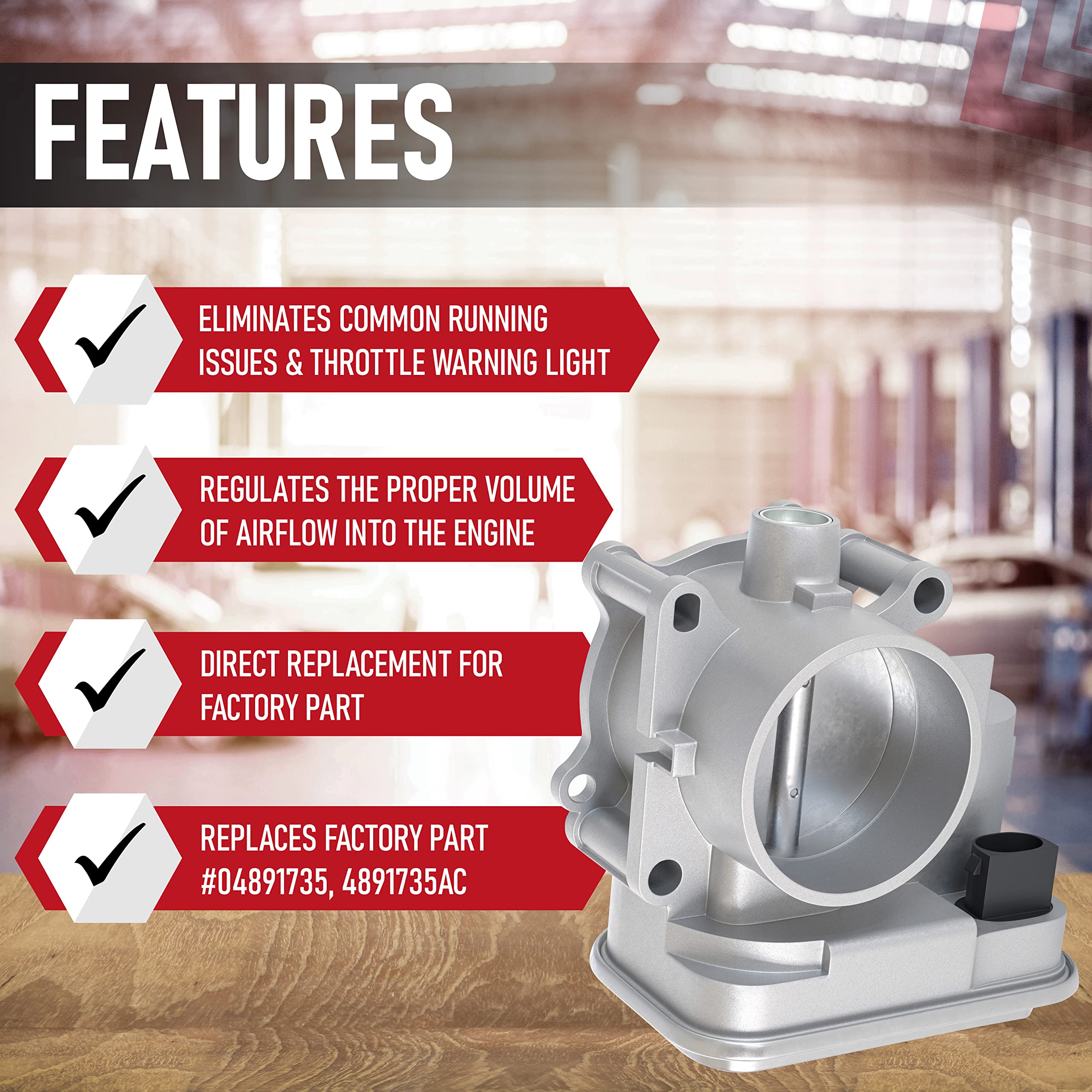 Electronic Throttle Body - Compatible with Chrysler, Jeep & Dodge 2.0L and 2.4L - 200, Sebring, Avenger, Caliber, Journey, Compa