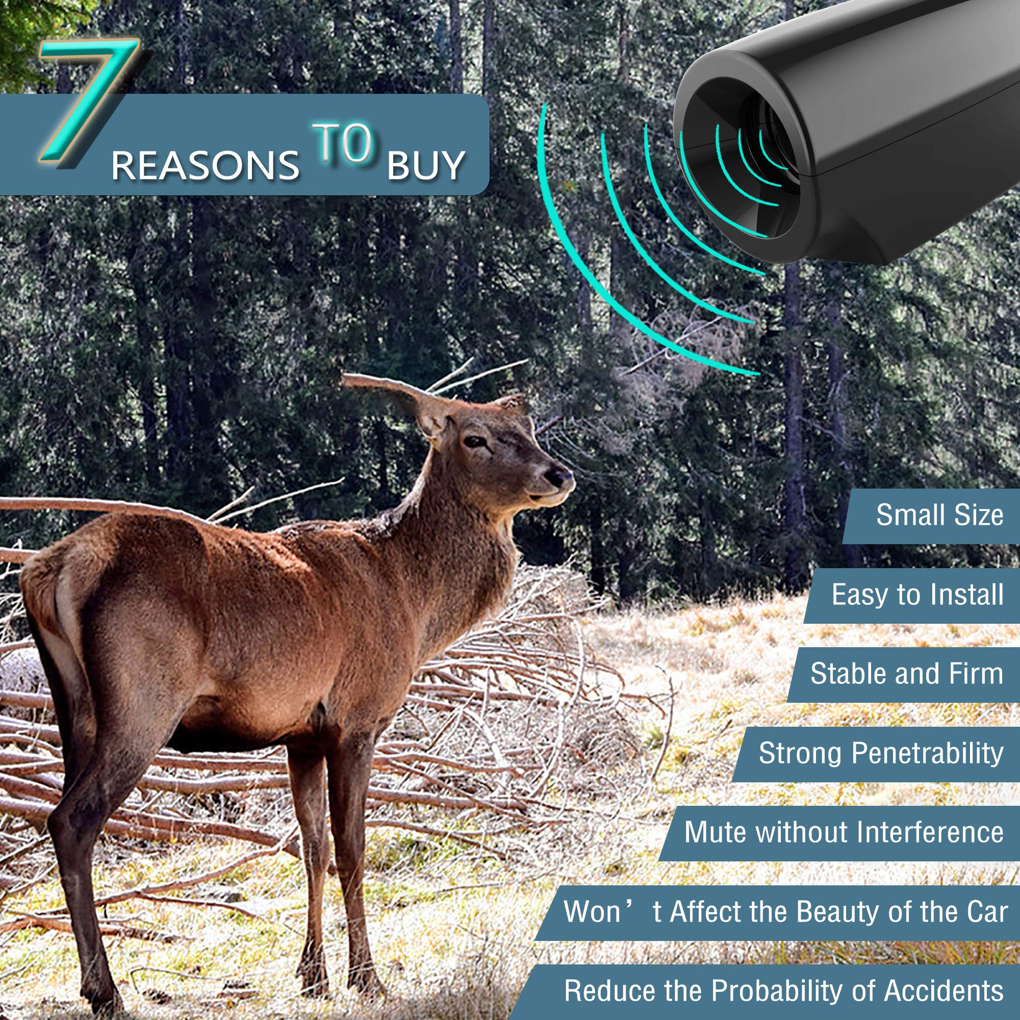 Elook Deer Warning Whistles Device For Car, Save Deer Whistle With Upgraded Acrylic Double-Sided Tape, Mini Size, 8 Pack (Patent