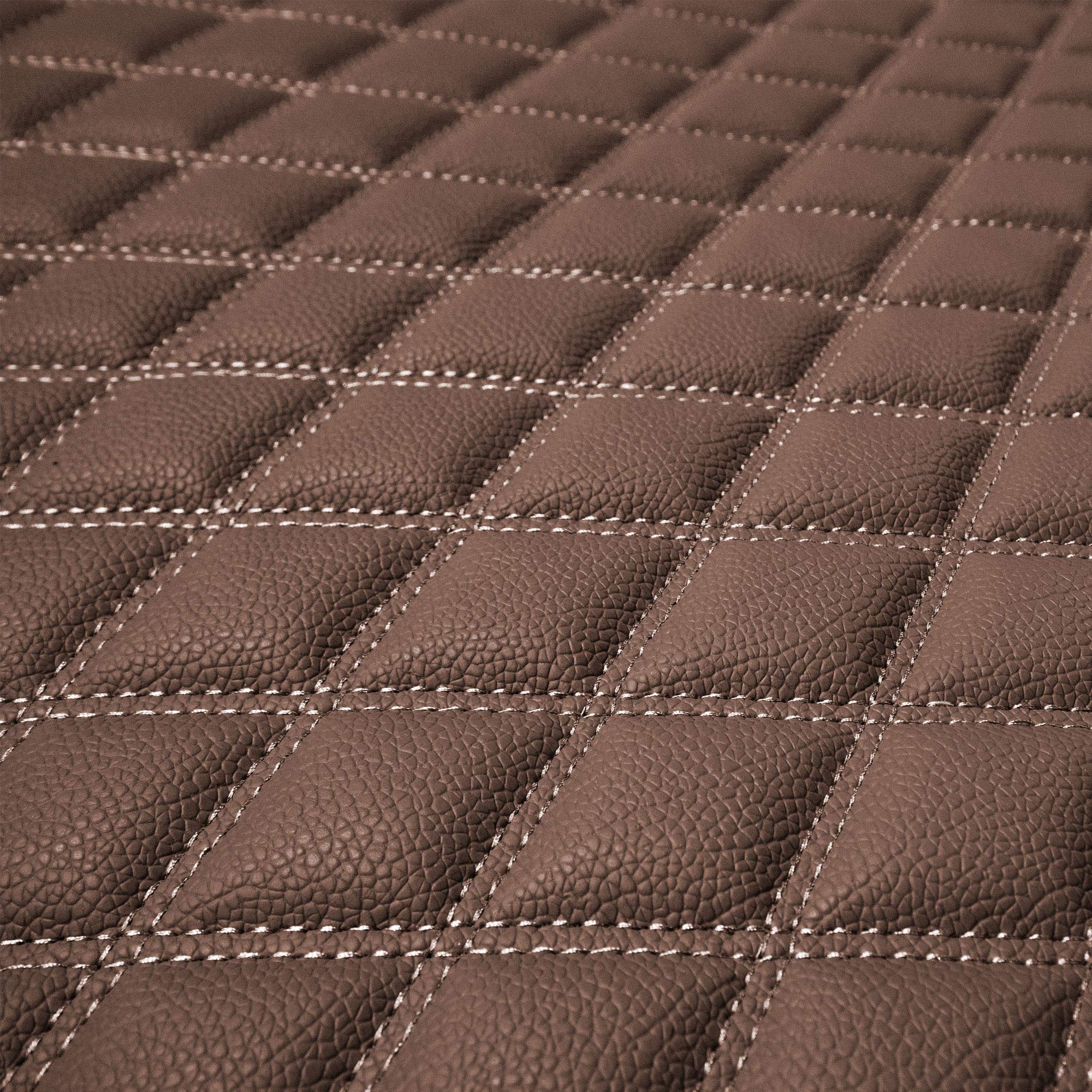 Fh Group F16501Brown-32 Deluxe Heavy Duty Faux Leather Diamond Pattern Multi-Purpose Brown Automotive Cargo Liner Fits Most Cars