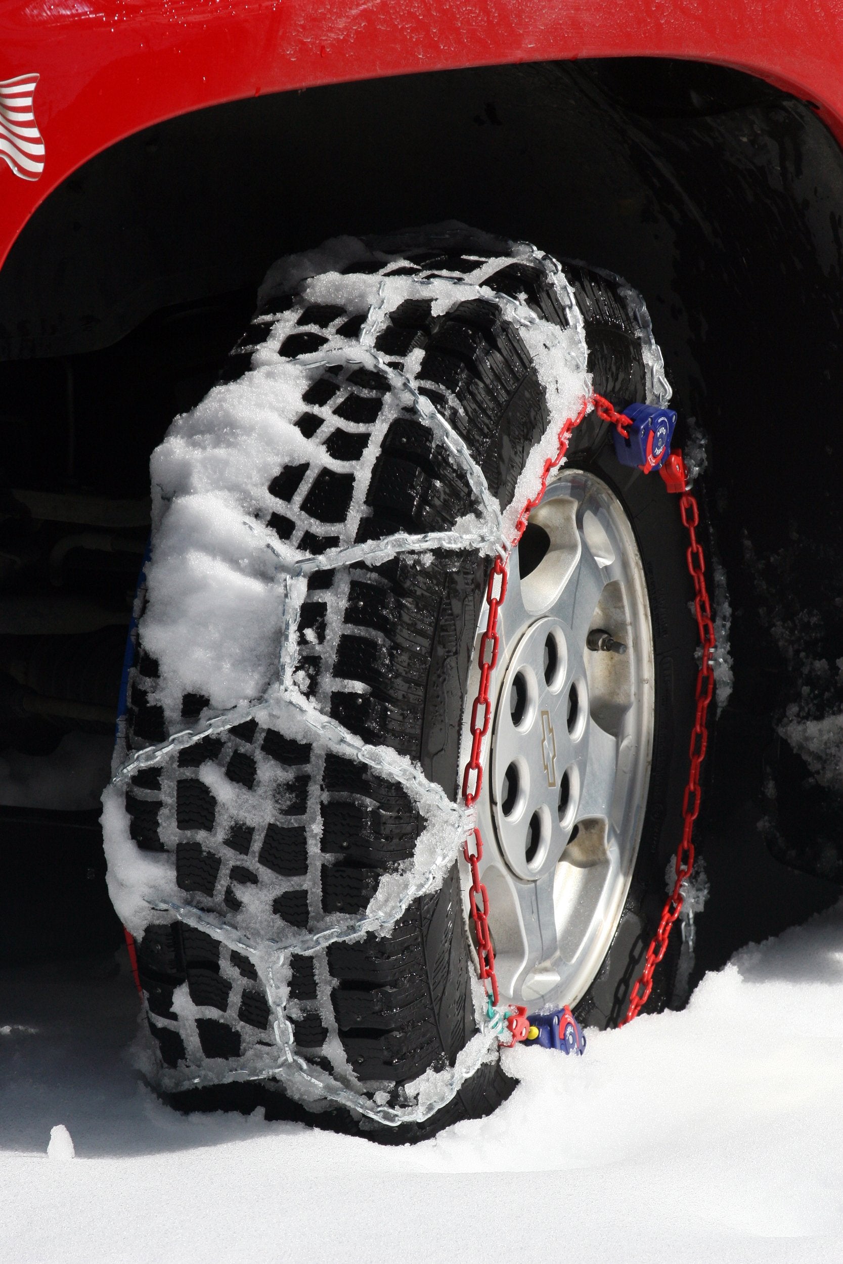 SCC Auto-Trac Light Truck/SUV Tire Traction Chain Set of 2 - Alloy Steel, Silver, Model 0232405