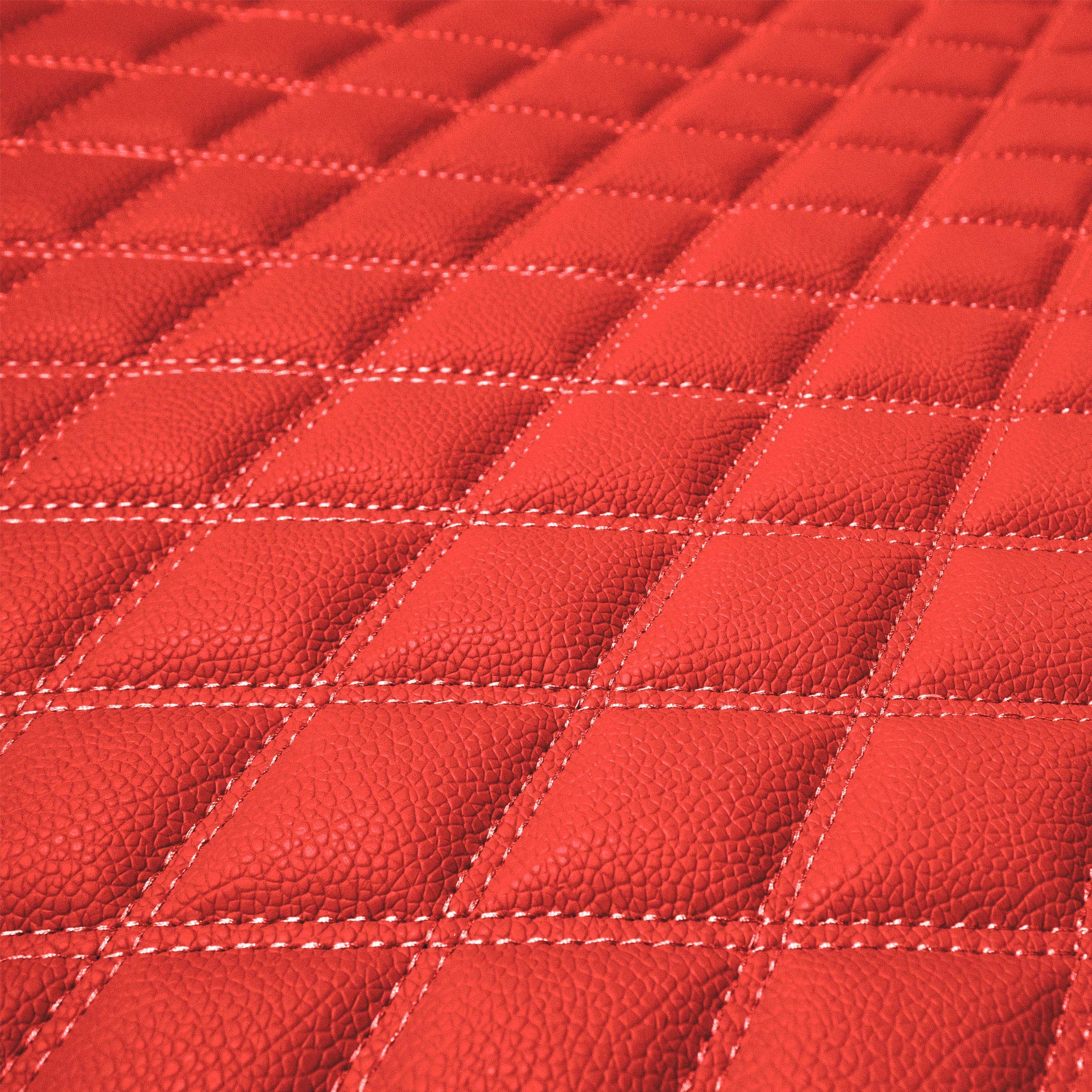 Fh Group F16501 Deluxe Heavy-Duty Faux Leather Multi-Purpose Cargo Liner, Diamond 14   , Red Color W. Gift- Fit Most Car, Truck,