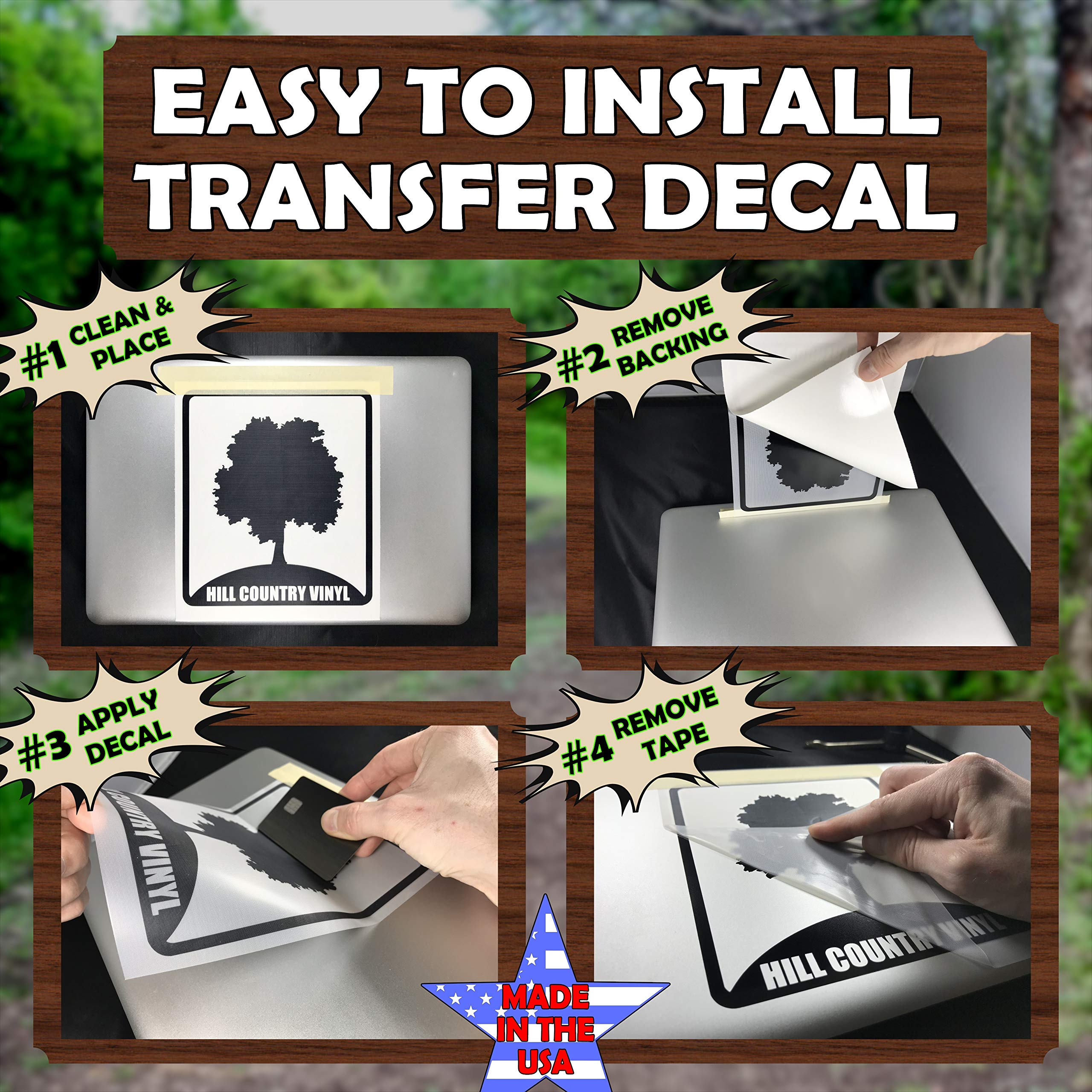 Hill Country Vinyl American US Flag Vinyl Decal Sticker, Matte Blue, 7.5in Subdued Pair for Laptop, Car, Truck, Window, Bumper