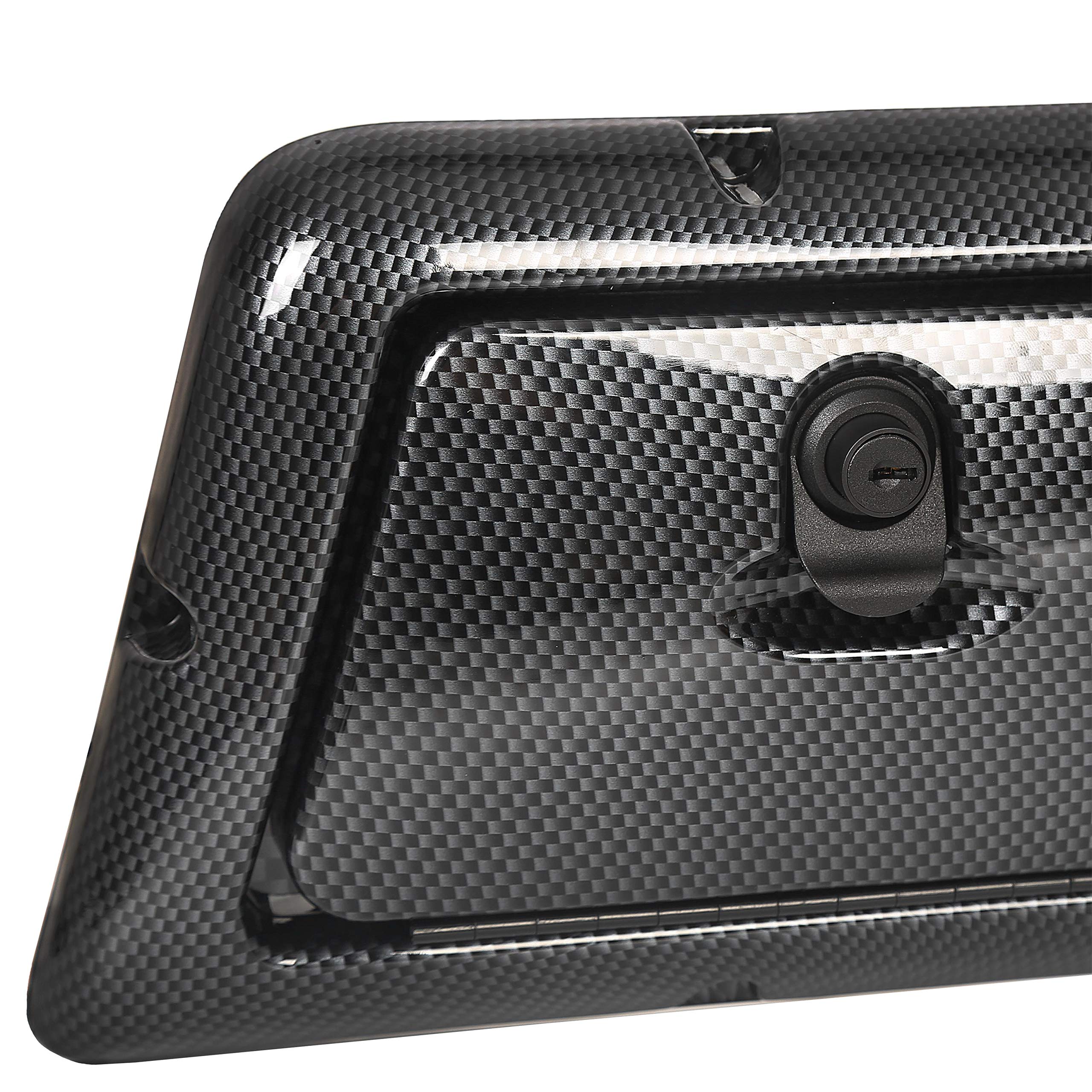 HECASA Dash Board Cover for 1982-Up Club Car DS Golf Cart, Large, Black, Carbon Fiber Style, Model CB-558, 4 Cup Holders