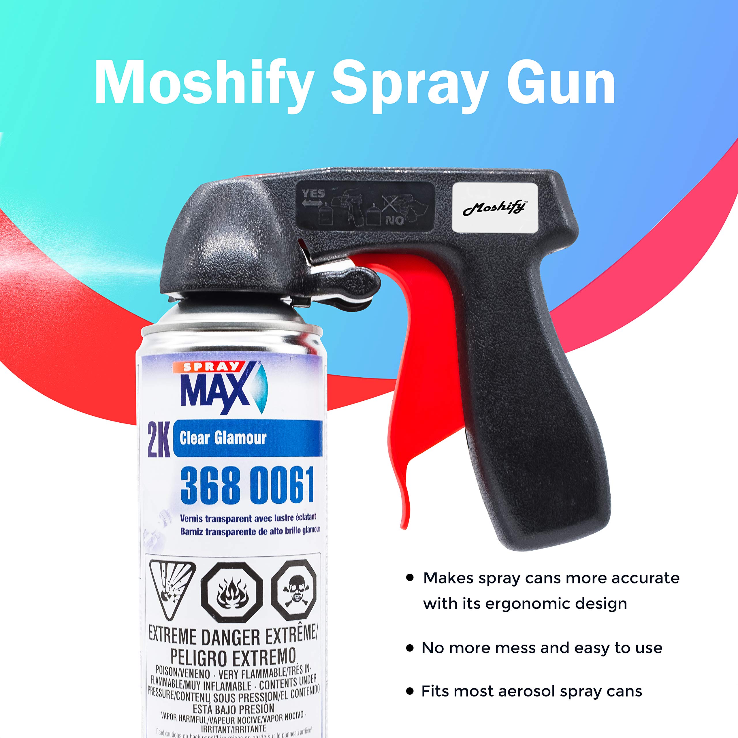 Moshify 2K Clear Coat Spray Can - High Gloss Urethane for Automotive - 11.8 oz Clear Finish