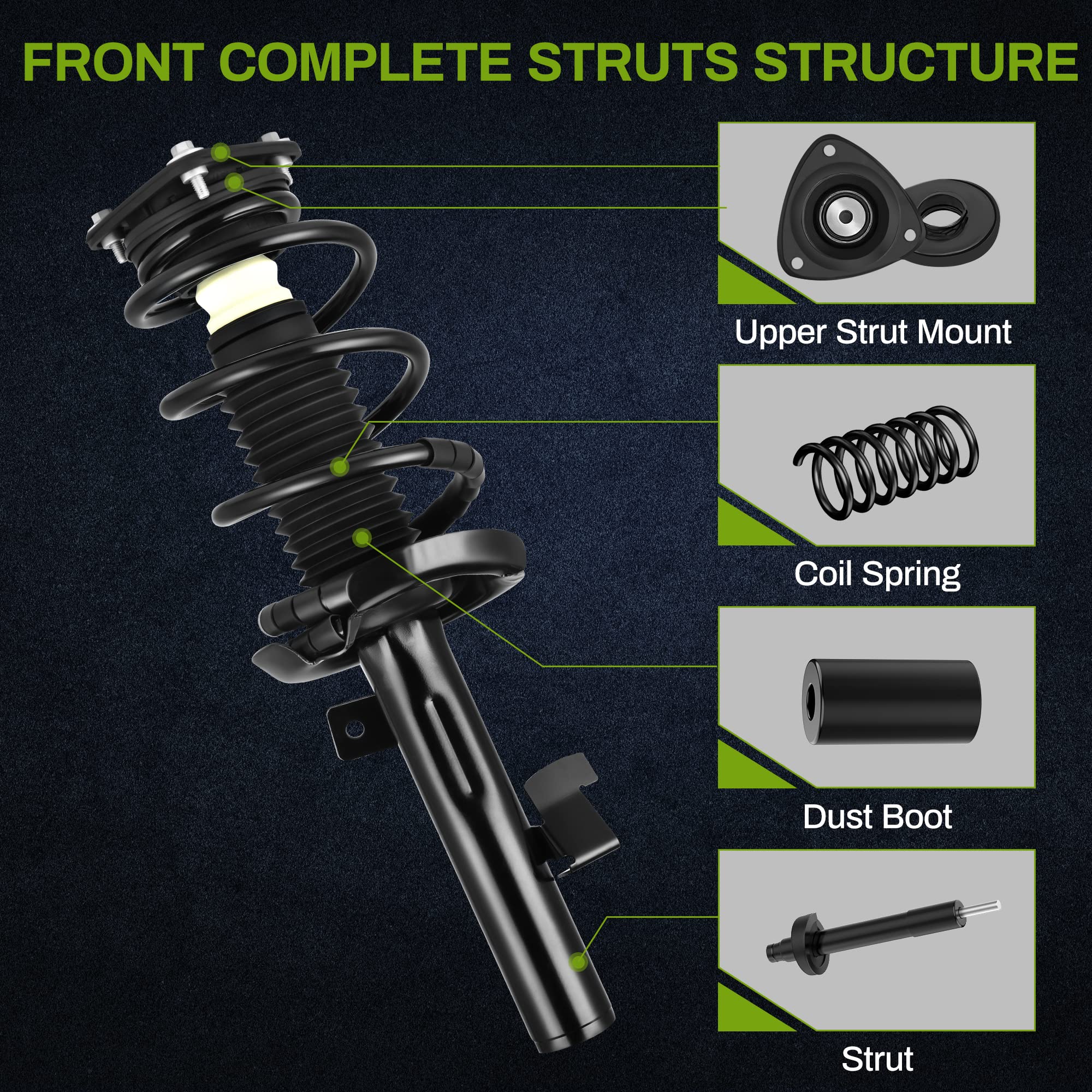 Autosaver88 Front Complete Struts Rear Shocks Assembly Compatible With 2009-2012 Maxima