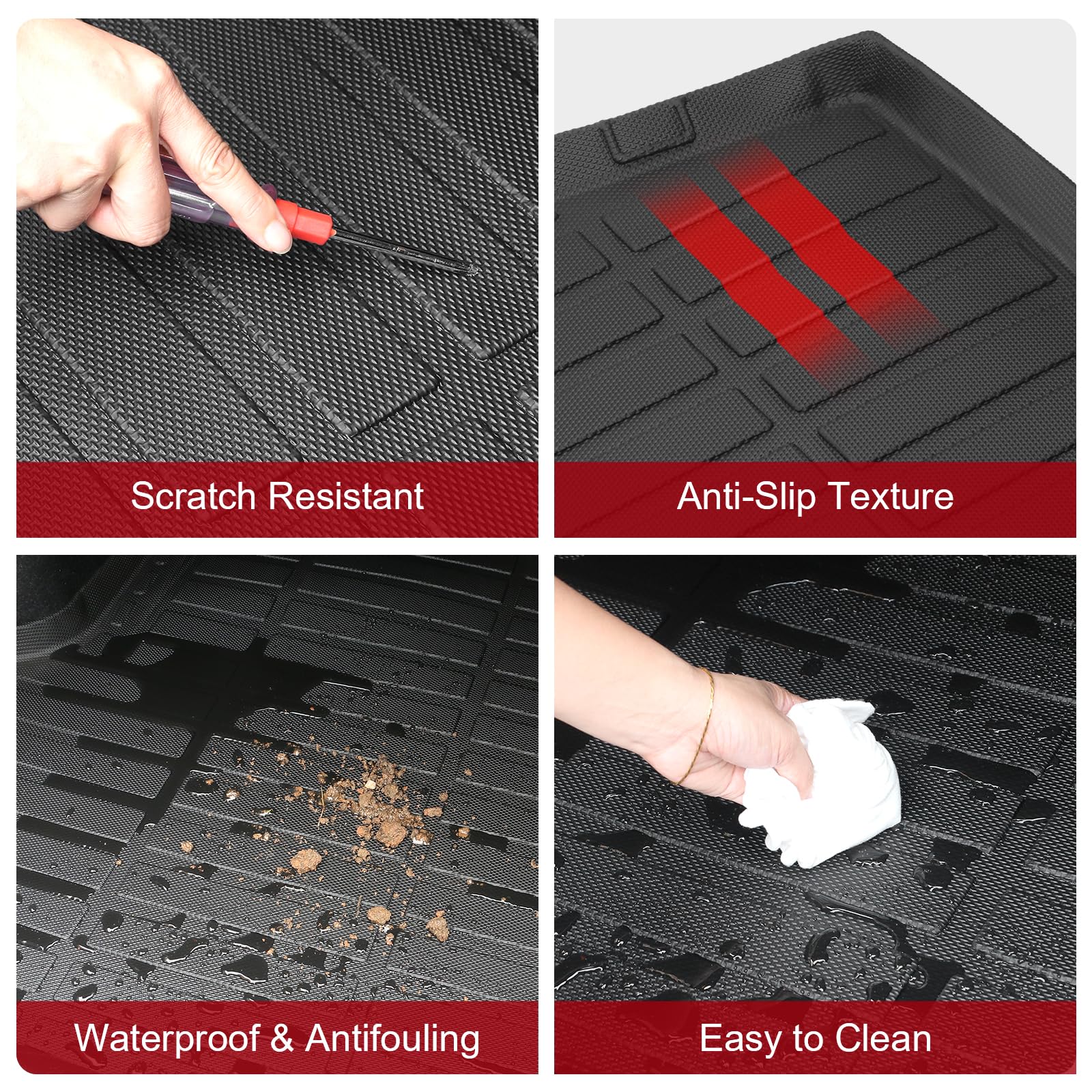 Ikon Motorsports Tpe Cargo Trunk Liner, Compatible With 2022-2024 Hyundai Tucson, Custom Fit All Weather Protection Heavy Duty R