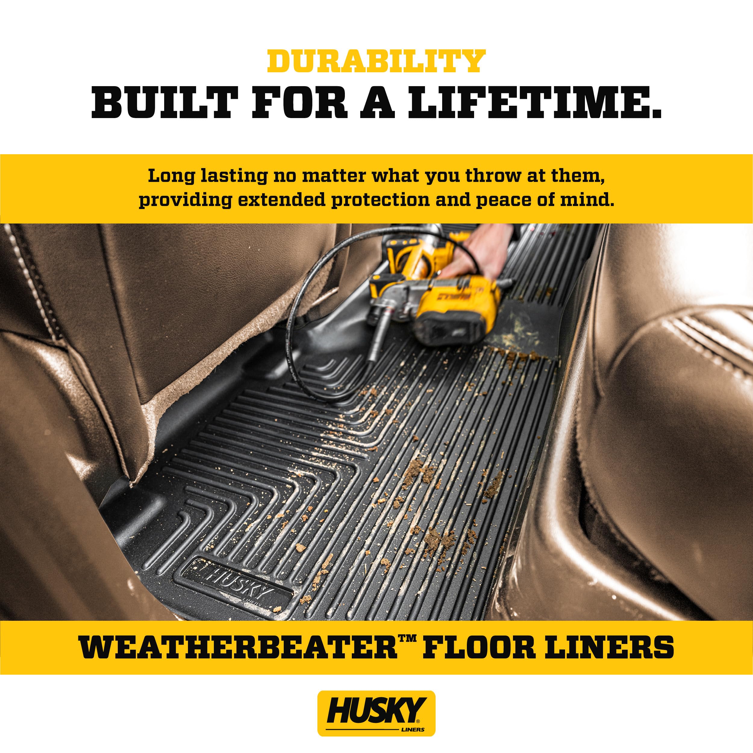 Husky Liners Weatherbeater Floor Mats | Fits 2014-2020 Acura Mdx | Front Row, 2-Pc Black - 18401