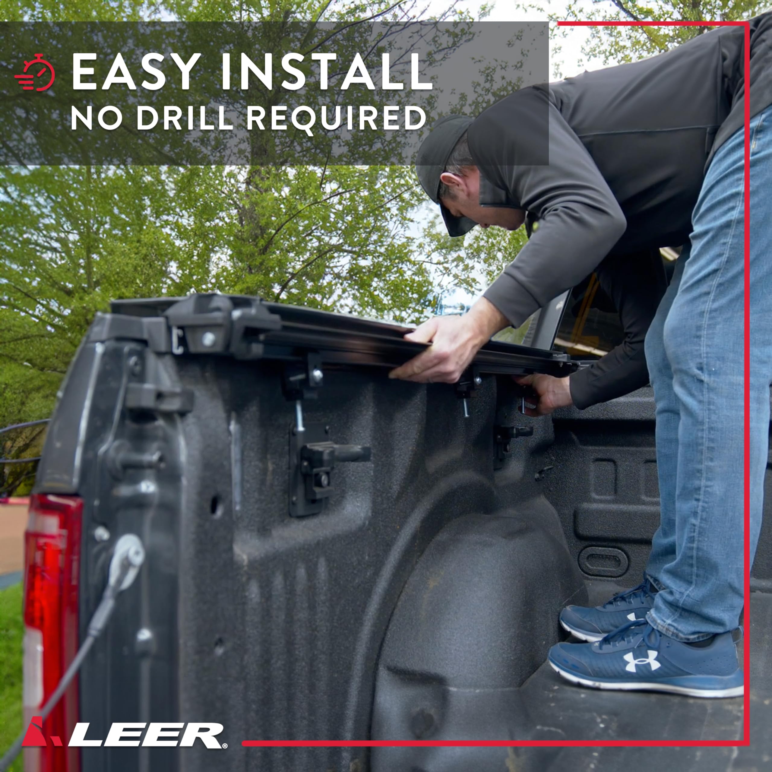 Leer Sr250 Soft Rolling Truck Bed Tonneau Cover, Fits Toyota Tacoma, Years 2016-2023, 6'2 Truck Bed, Black