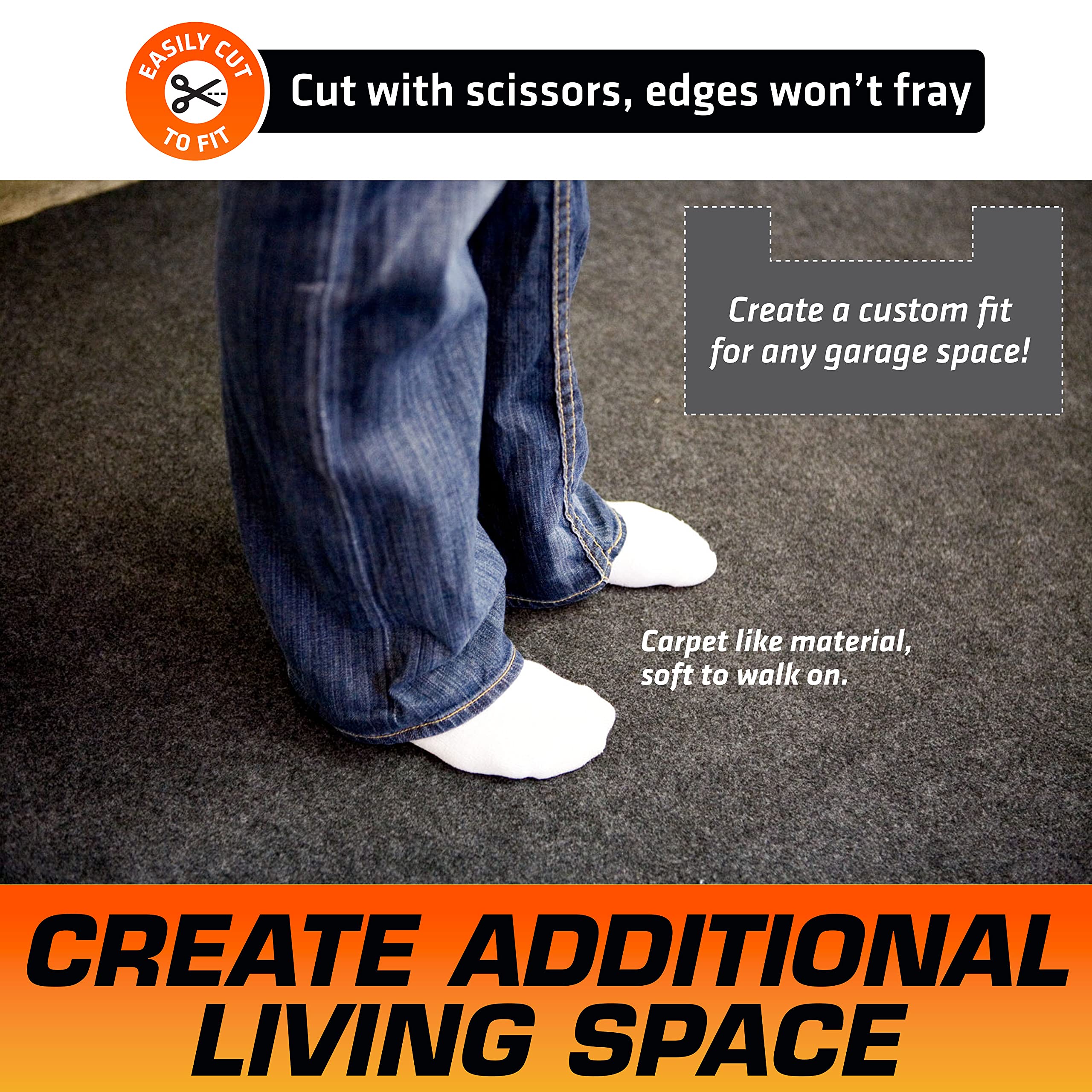 Armor All Original Small Vehicle Garage Floor Mat, (8'4    X 7'4''), (Includes Double Sided Tape), Protects Surfaces, Transforms