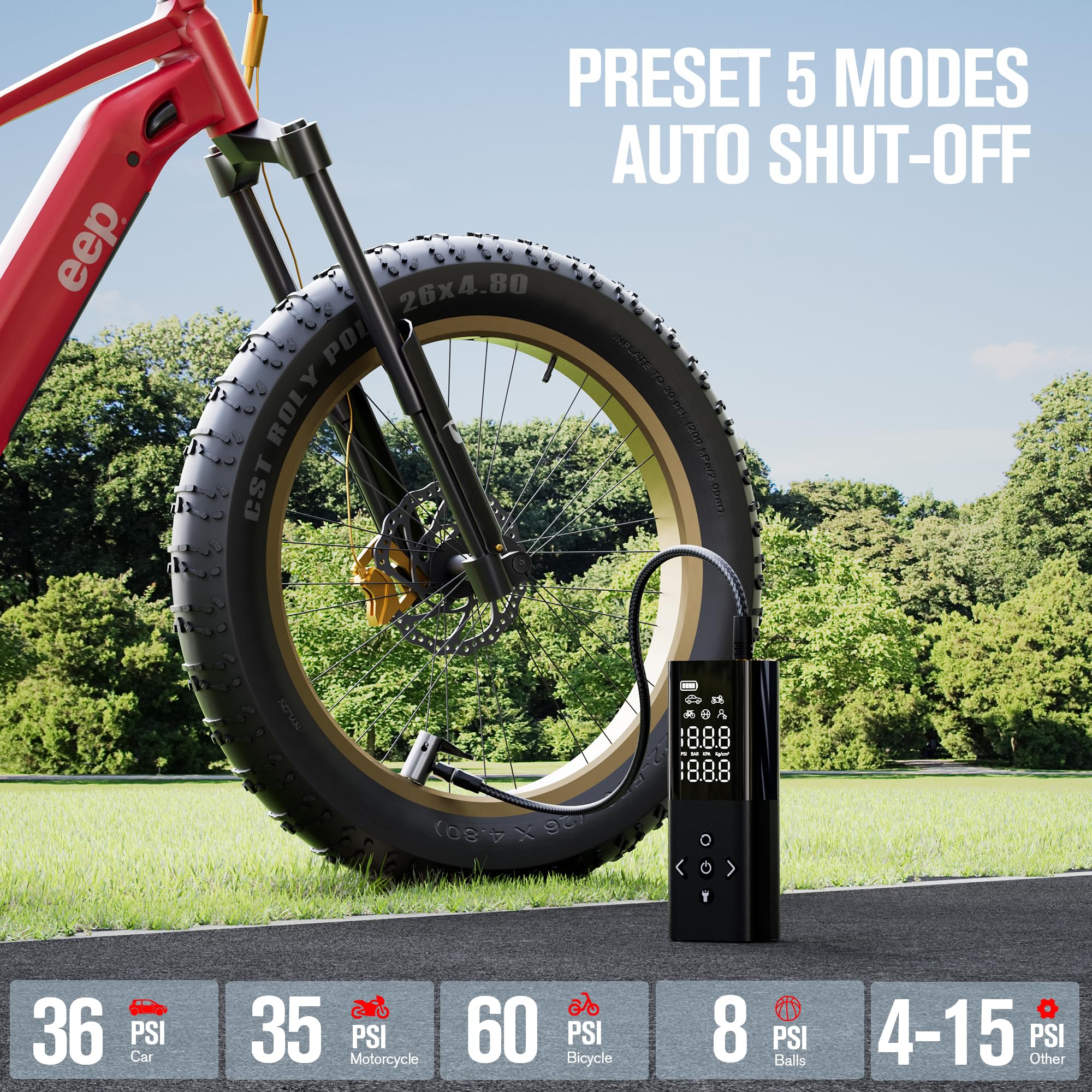 Gooloo Ap150 Tire Inflator Portable Air Compressor, 3X Faster 150Psi Cordless Air Pump For Car Tires With Auto-Shutoff, Portable
