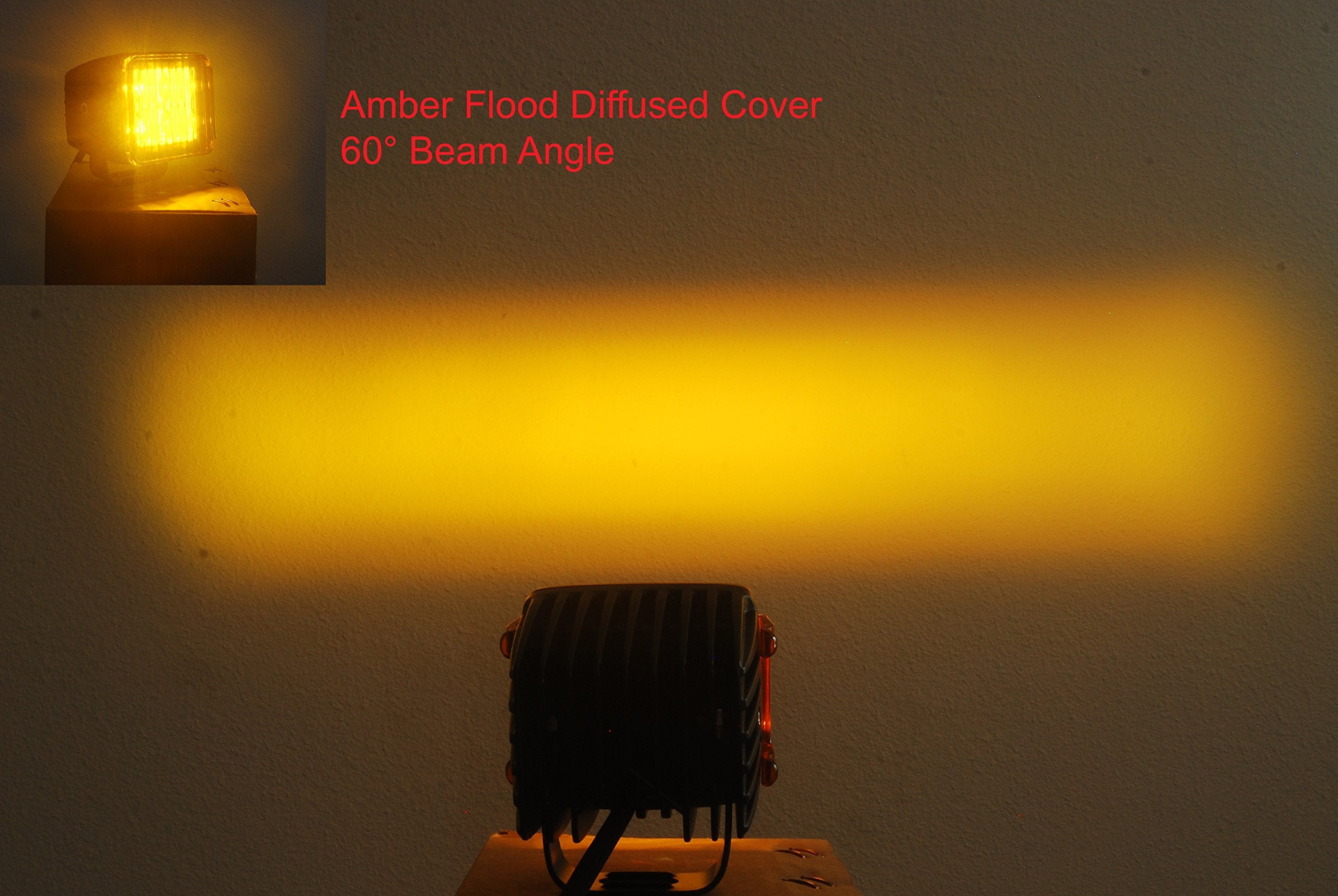 OZ-USA 3" Amber Diffused Flood Lens Cover for POD Cube Lights - Off Road, Truck, SUV, ATV (1 Pair)