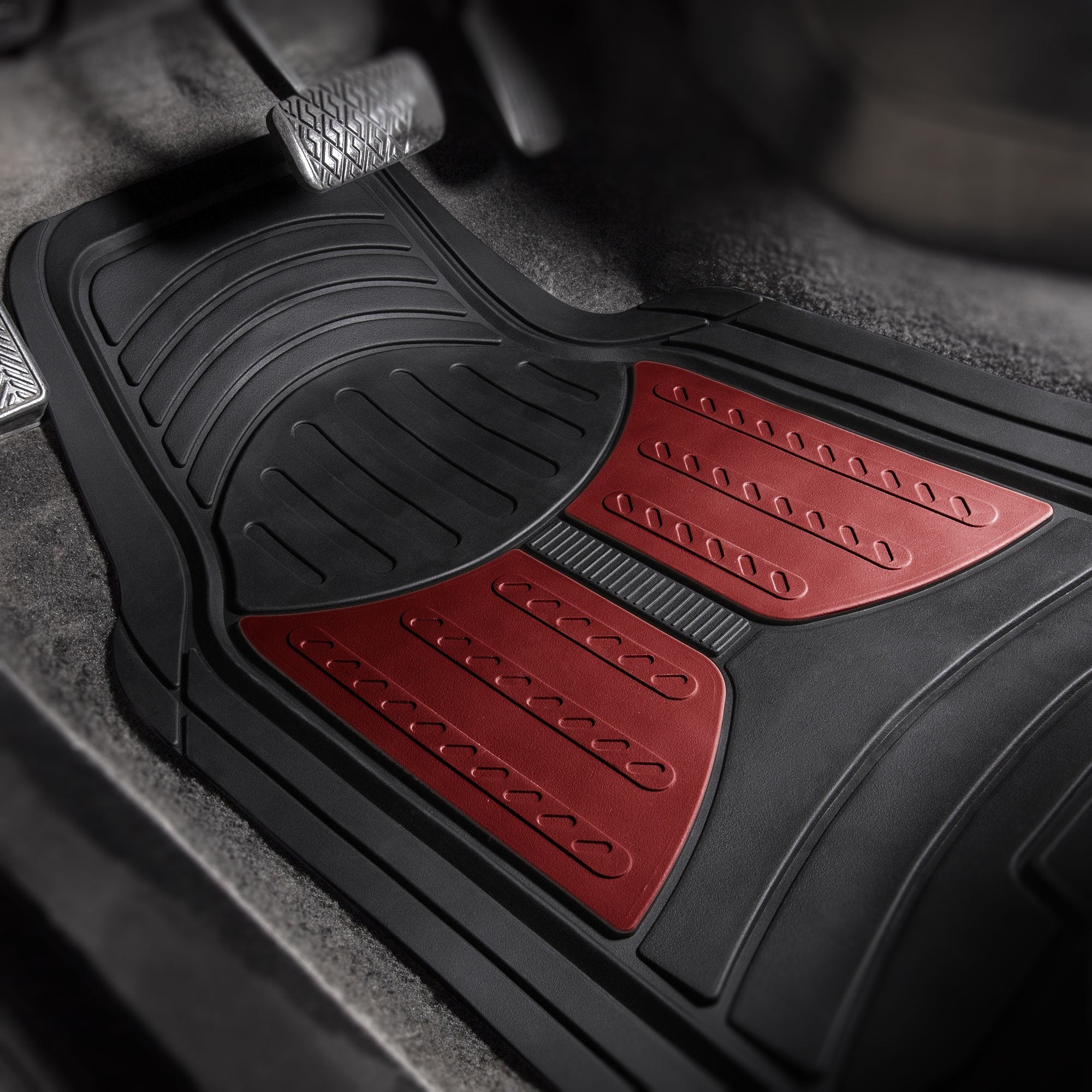 Fh Group Automotive Floor Mats - Heavy-Duty Monster Eye Rubber Floor Mats For Cars, Universal Fit Full Set, Climaproof Floor Mat
