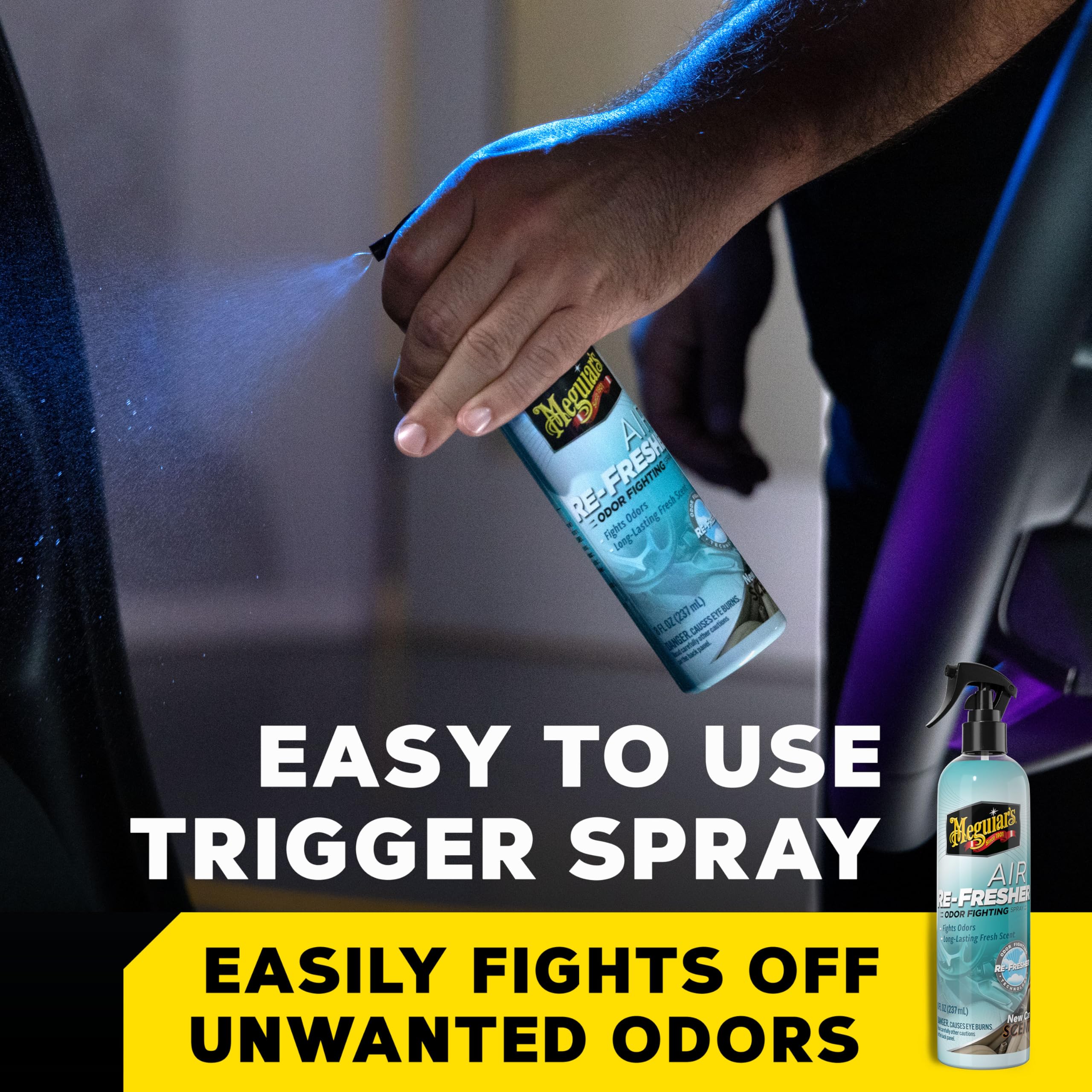 Meguiars Air Re-Fresher Odor Fighting Spray - New Car Scent - Convenient Car Air Freshener That Instantly Fights Odors And Leave