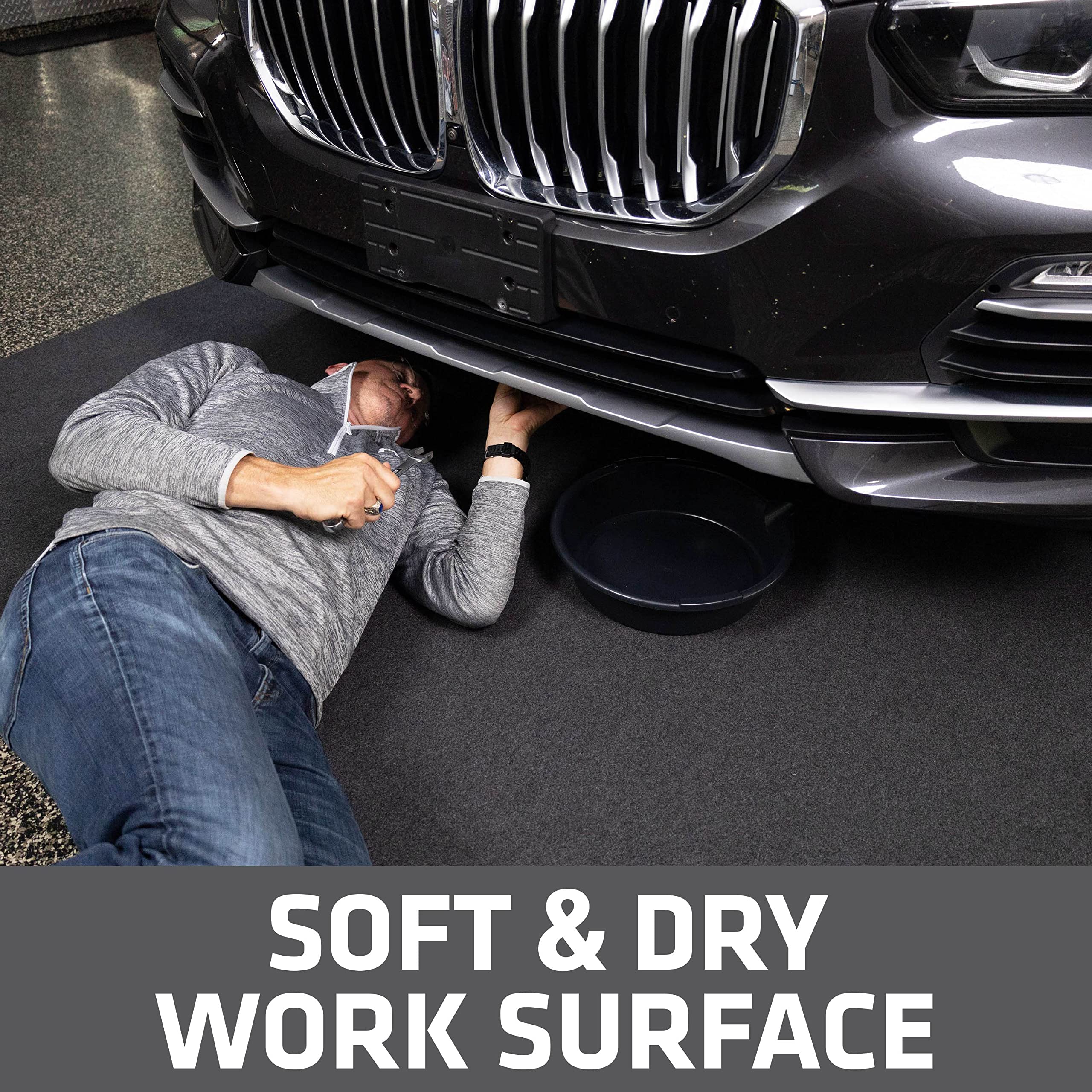 Drymate Xl Oil Spill Mat (36'' X 59''), Premium Absorbent Oil Pad, Reusable, Washable, Durable, Waterproof Backing Contains Liqu