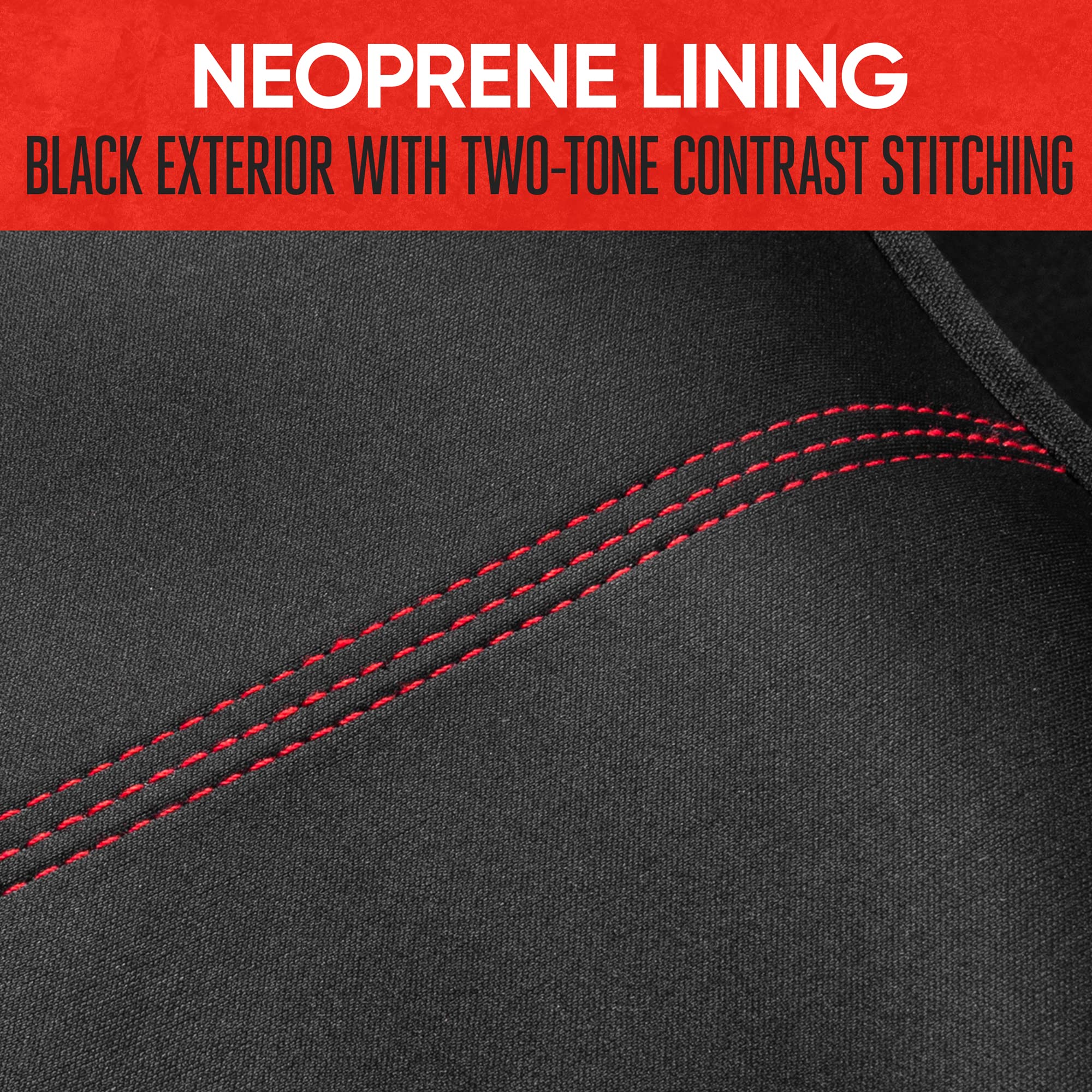 Motor Trend Spillguard Waterproof Rear Bench Car Seat Cover, Red Stitching - Split Bench Rear Seat Protector With Neoprene Paddi