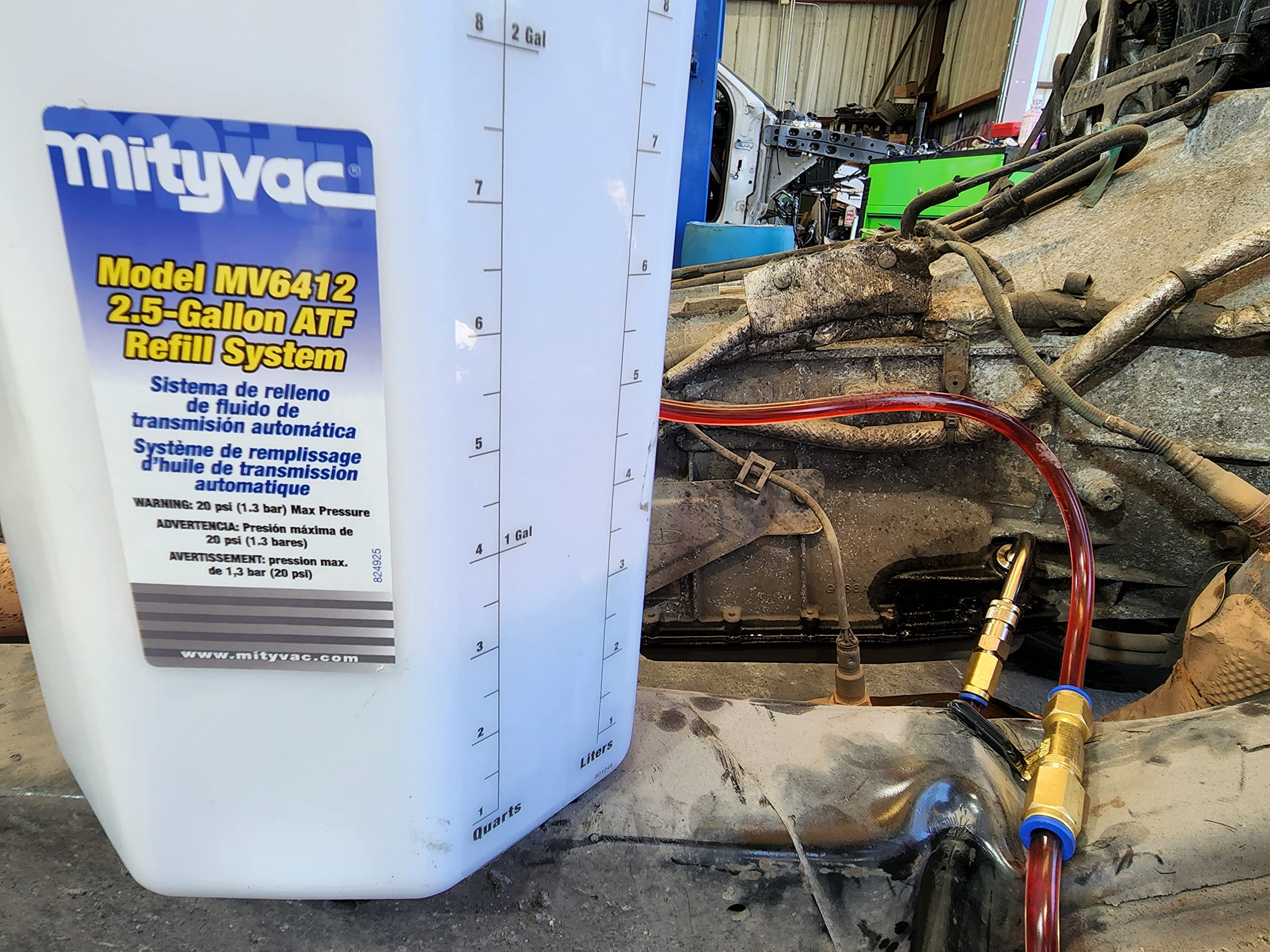 Mityvac MV6412 ATF Pneumatic Refill System; Air Operated, Services Sealed Automatic Transmissions with up to 2.5 Gallons of Flui