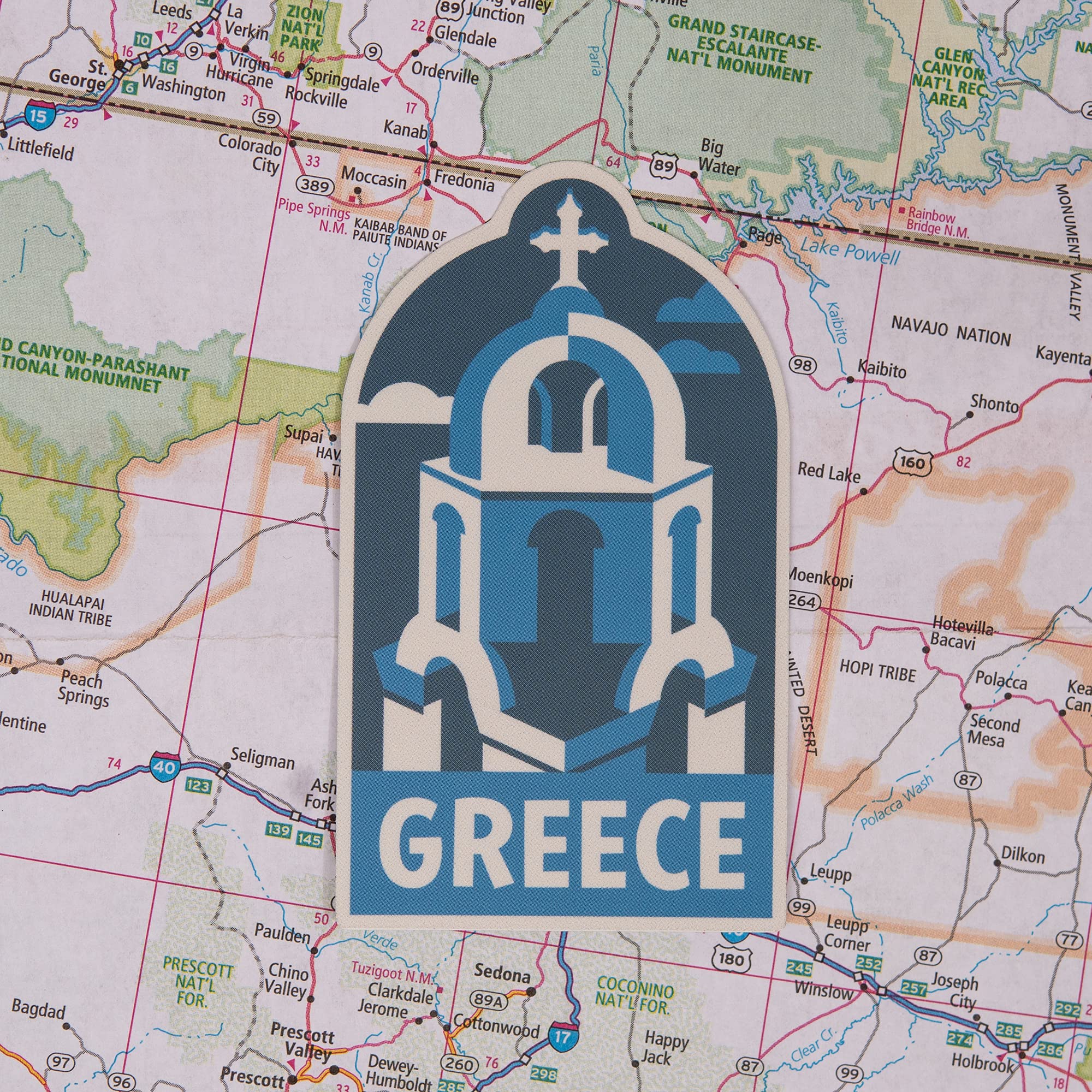 Vagabond Heart Greece Sticker - Weatherproof Vinyl Souvenir Decal