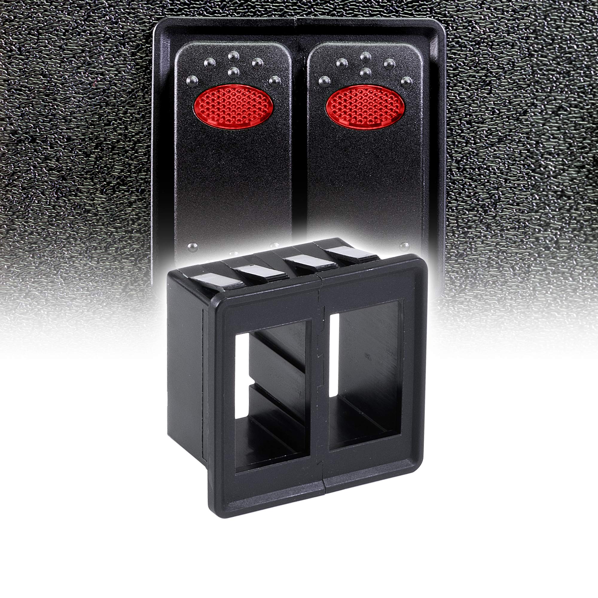 True Mods 2-Slot Rocker Switch Panel Housing Kit [Industry Standard Fit] [Heavy Duty] [Expandable Design] [Professional Look] Au