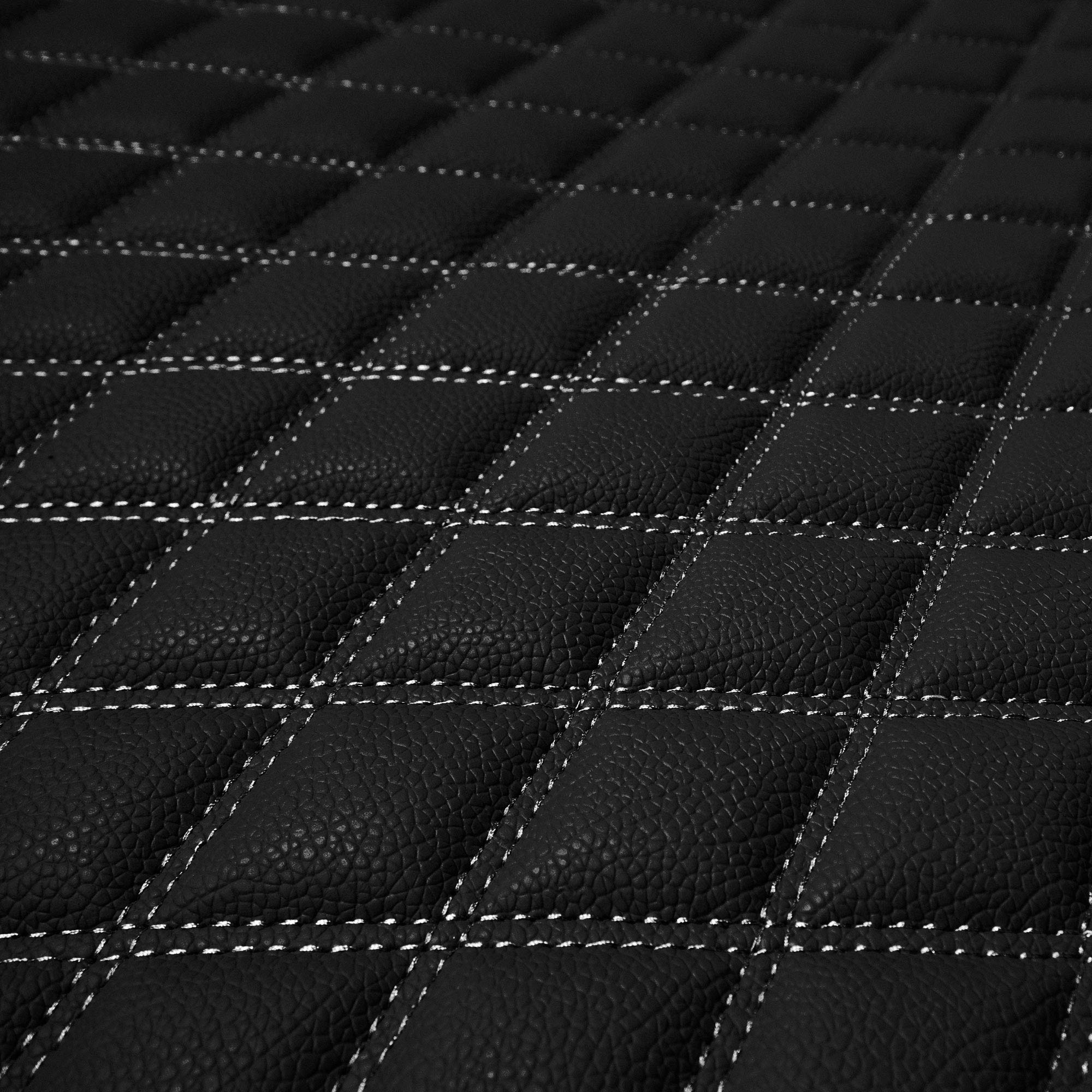 Fh Group F16501Black-14 Deluxe Heavy Duty Faux Leather Diamond Pattern Multi-Purpose Black Automotive Cargo Liner Fits Most Cars