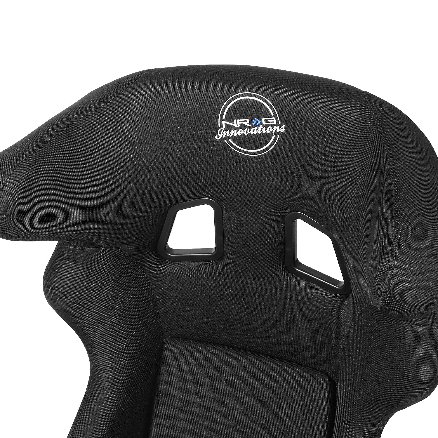 Nrg Innovations Nrg-Frp-600Wt Arrow Embroidery Fixed Back Bucket Racing Seat With Side Mount Brackets,White Fiberglass Shell/Bla