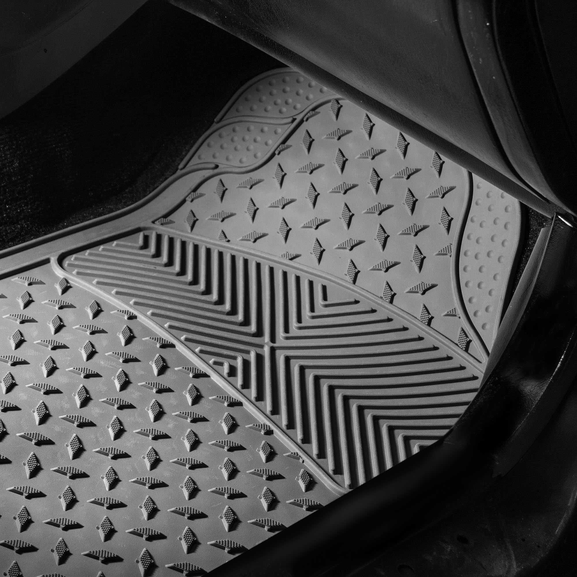 Automotive Floor Mats Gray Climaproof For All Weather Protection Universal Fit Trim To Fit For Most Cars, Suvs, And Trucks, 3 Ro