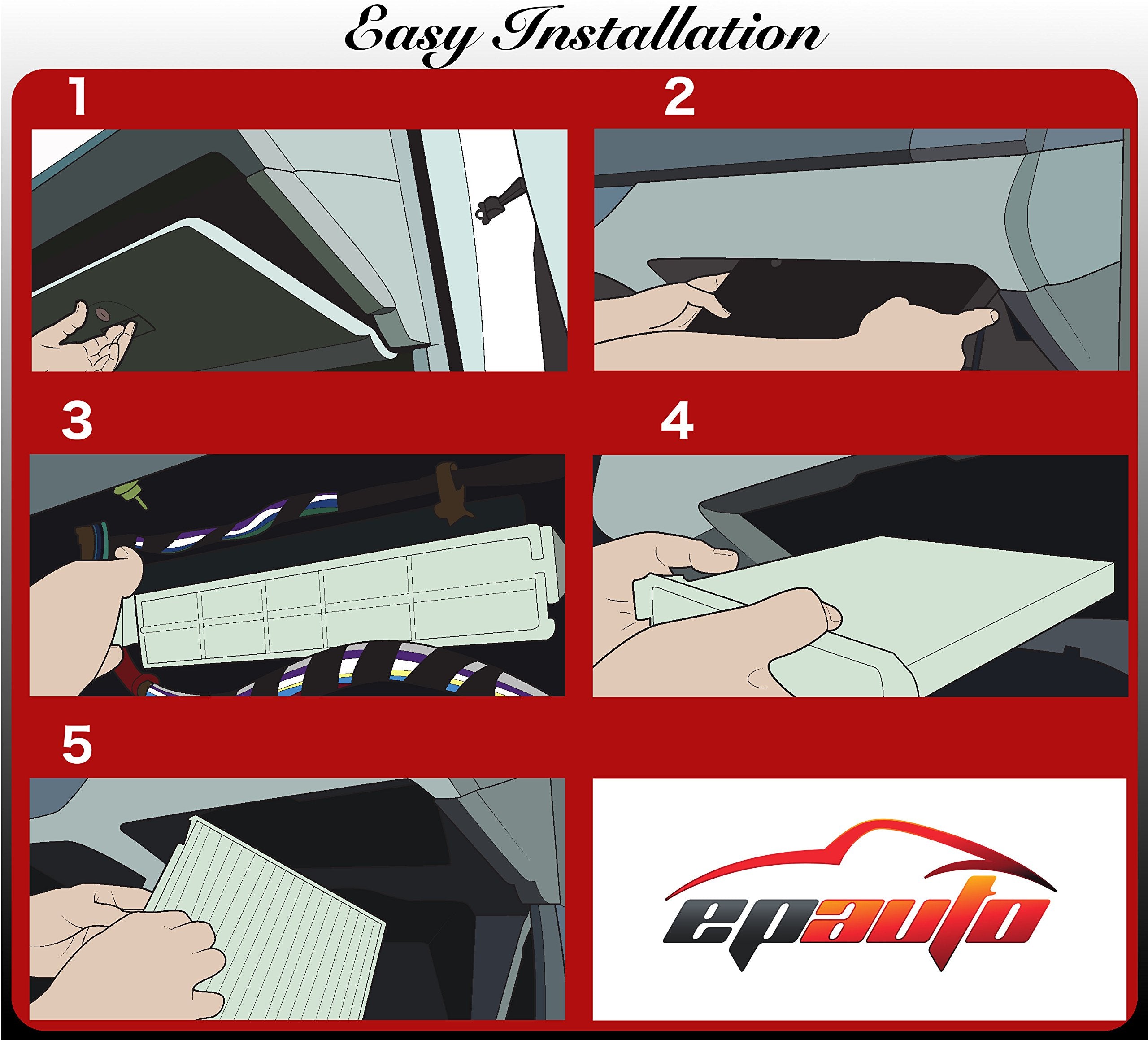 Epauto Cp134 (Cf10134) Premium Cabin Air Filter Includes Activated Carbon - 3 Pack