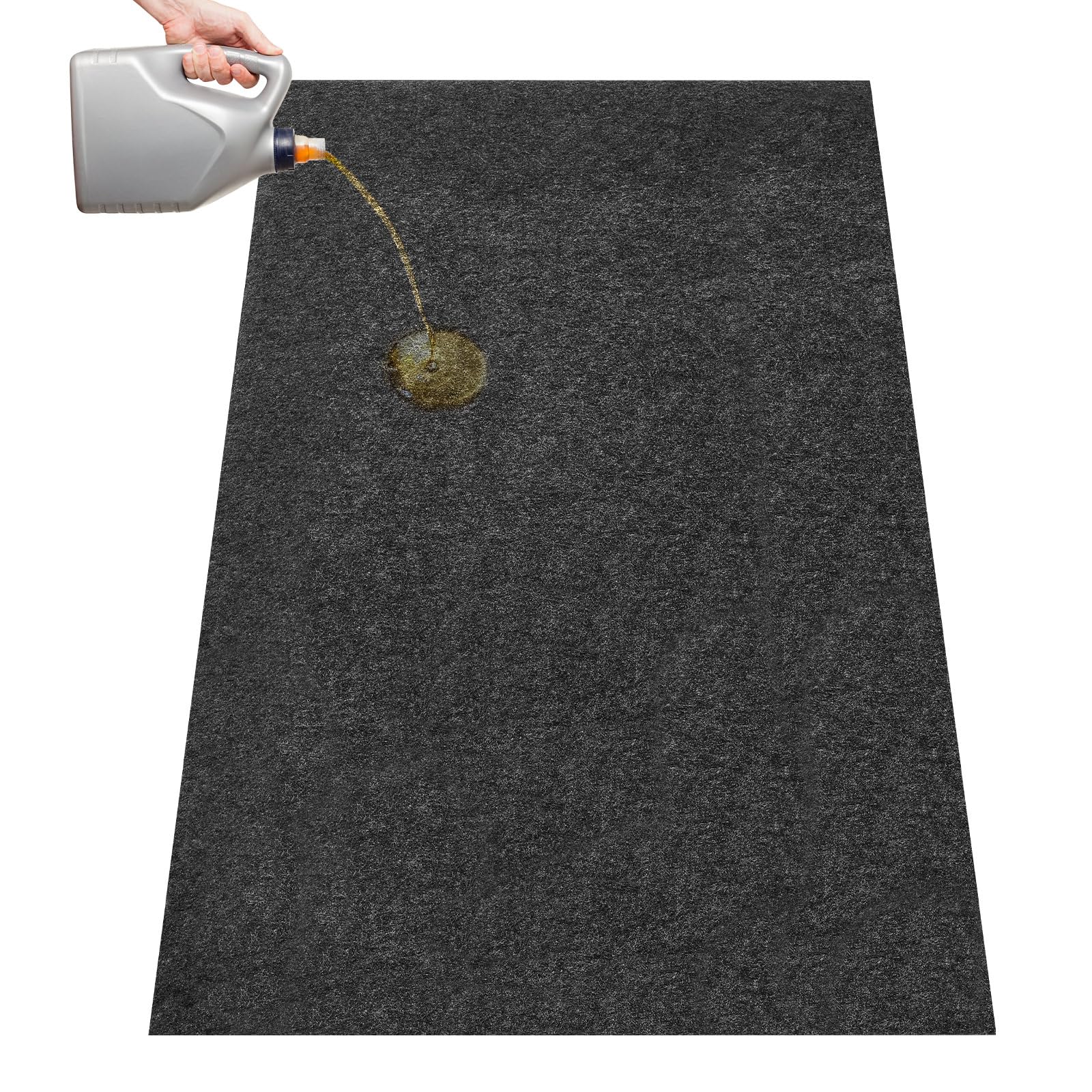 Datanly 1 Pcs 36 X 60 Inch Oil Spill Mat For Driveway Garage Under Car Leaks Absorbent Oil Pad, Black Rubber Mat Garage Floor Pr