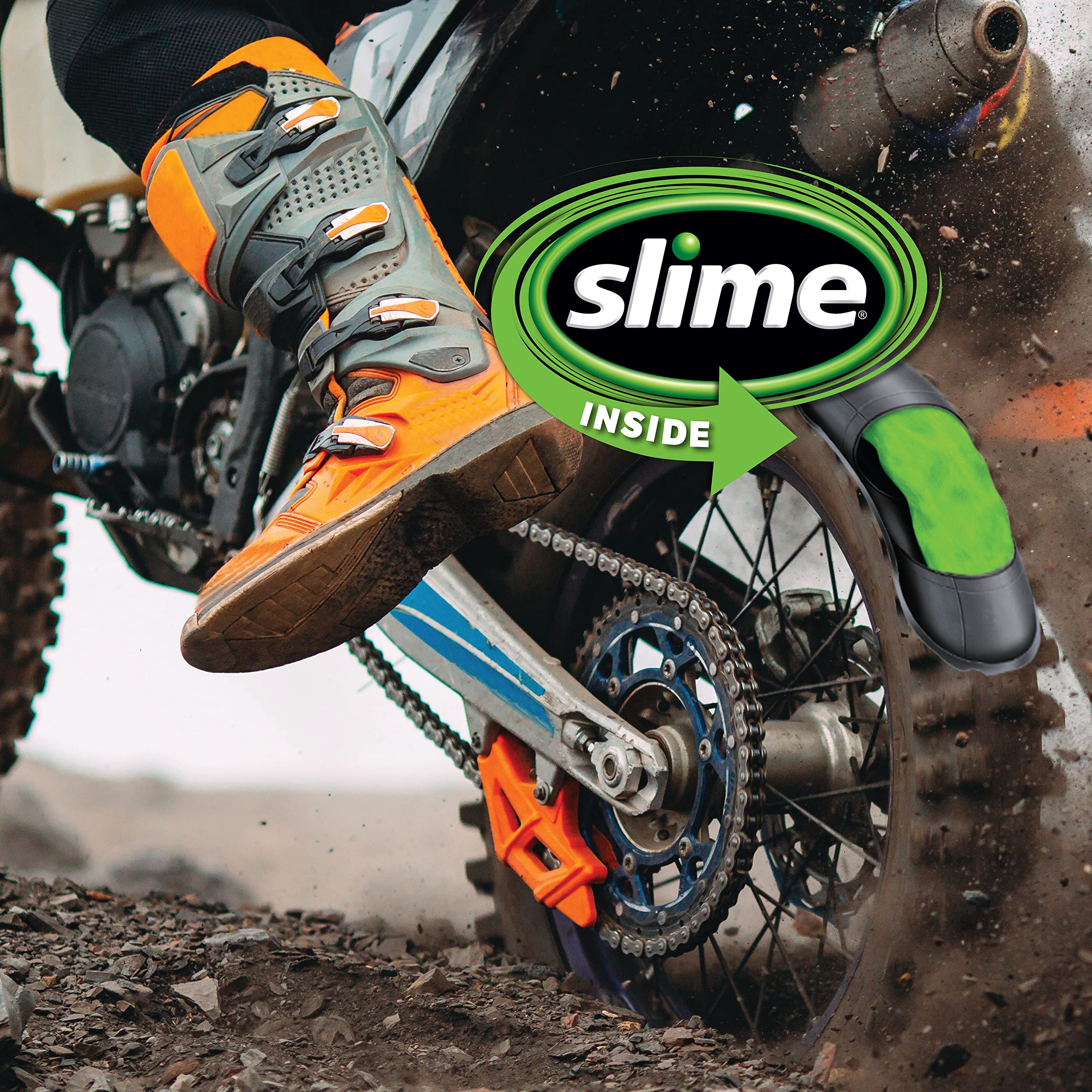 Slime Dirt Bike Tube Puncture Repair Sealant, Eco-Friendly 16oz, Non-Toxic Green, Model 10004