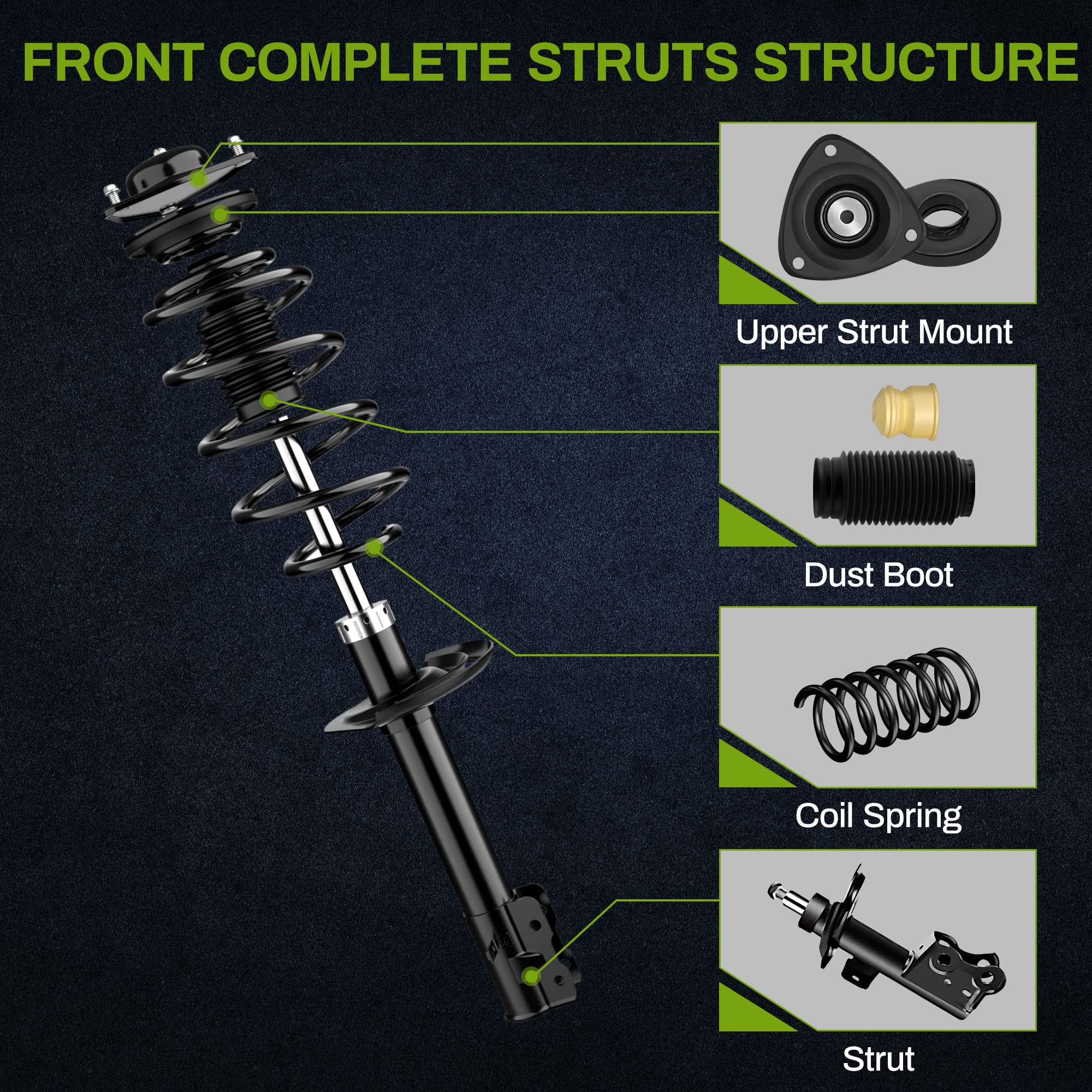 Autosaver88 Front And Rear Quick Complete Struts Assembly Compatible With 2007-2012 Dodge Caliber