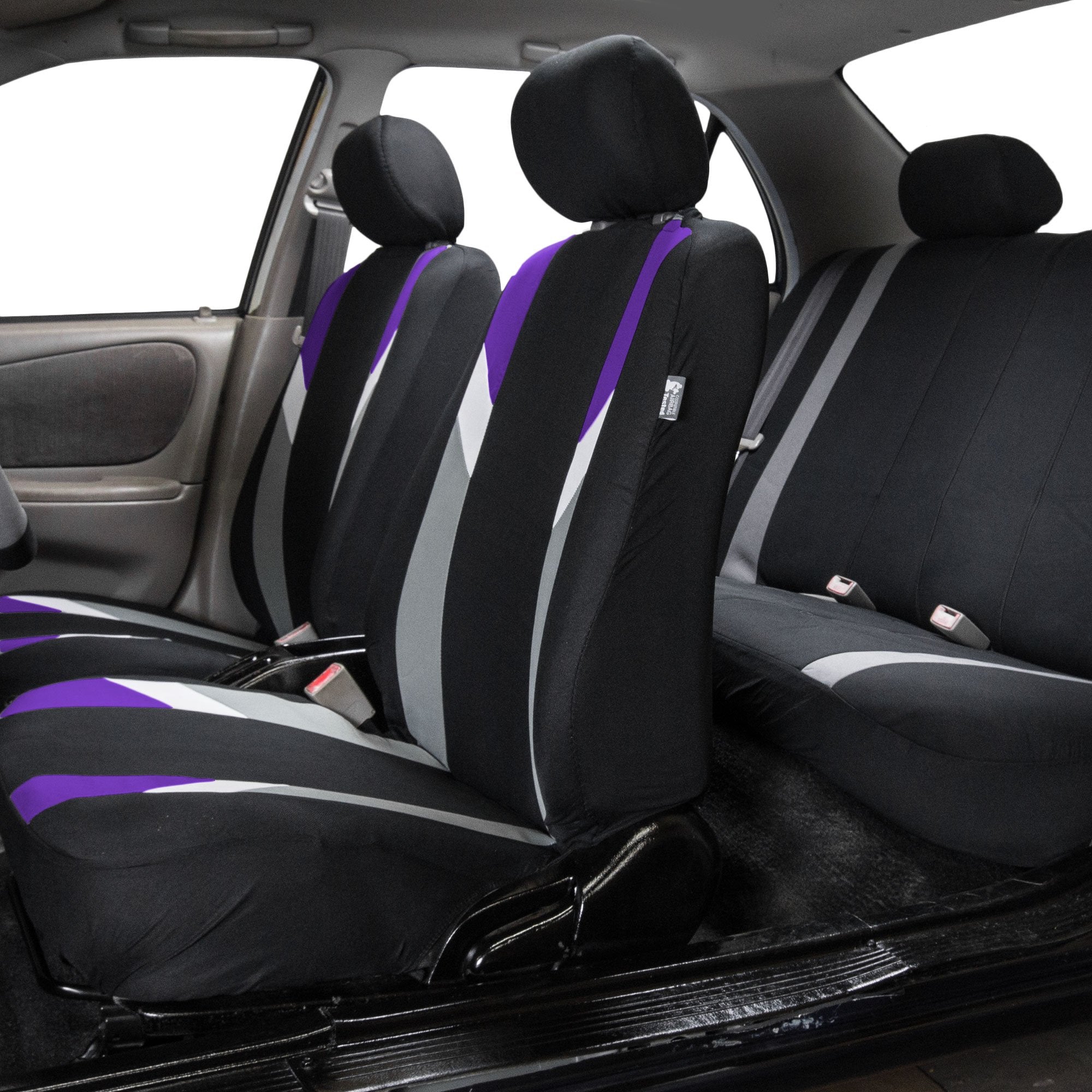 Fh Group Car Seat Covers Full Set Cloth - Seatcovers For Low Back Car Seats With Removable Headrest,Universal Fit,Automotive Sea