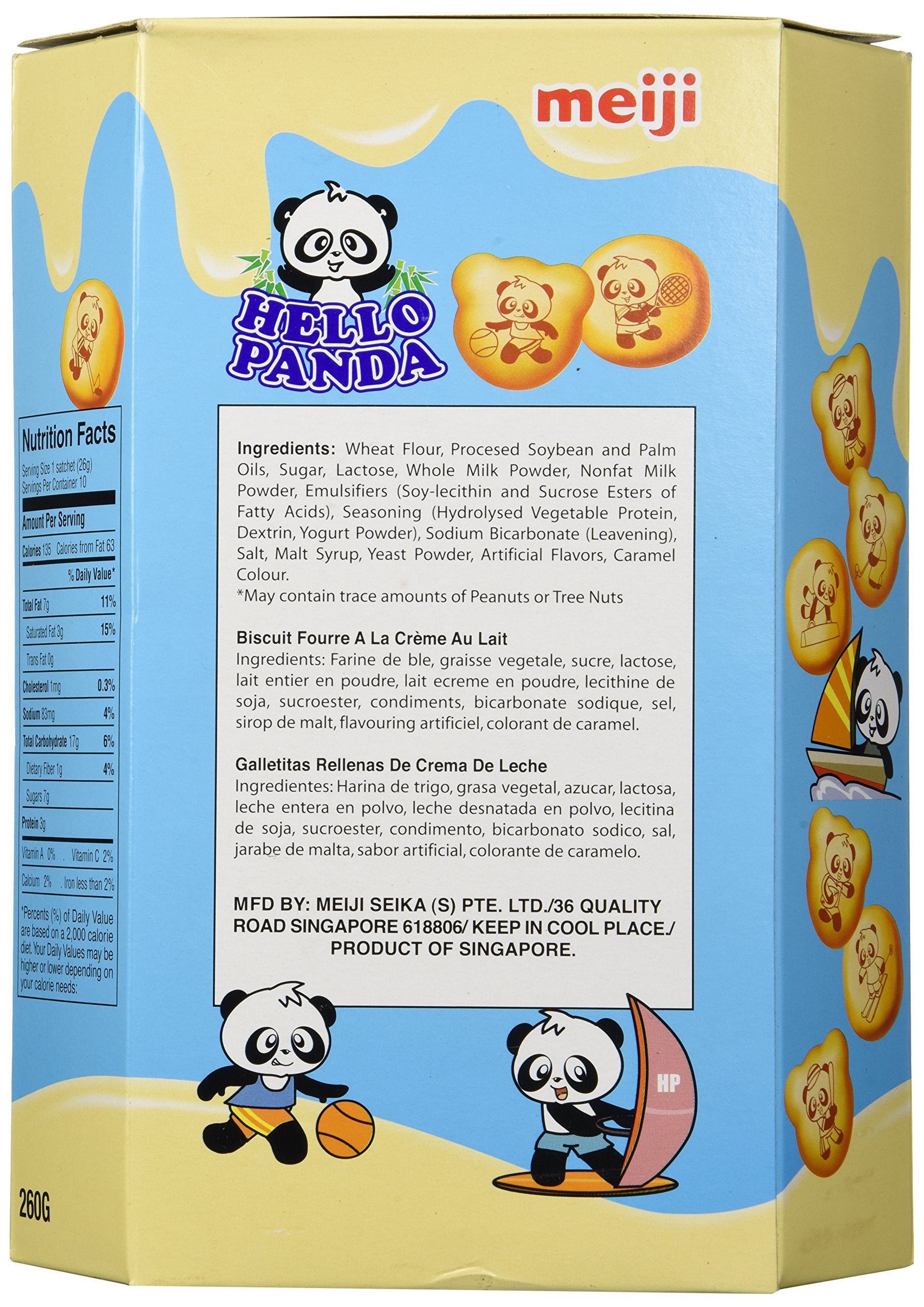 MEIJI Hello Panda Milk Cream Biscuits - Large Box 9.1 Oz (Pack of 1)