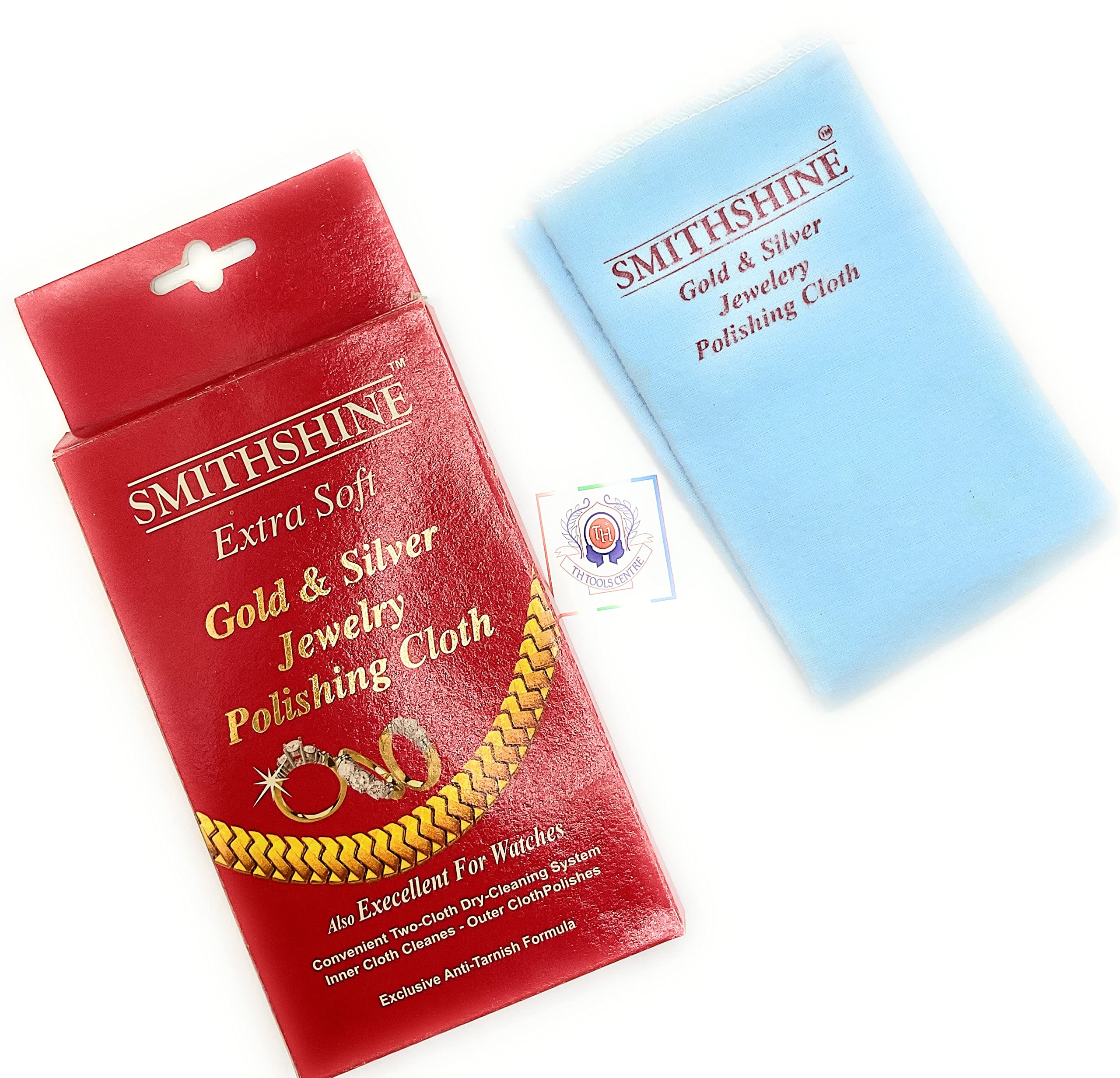 T H TOOLS CENTRE 1pcs Dual polishing and Cleaning Shinee Cloth is Ideal for Gold and Silver polishing.