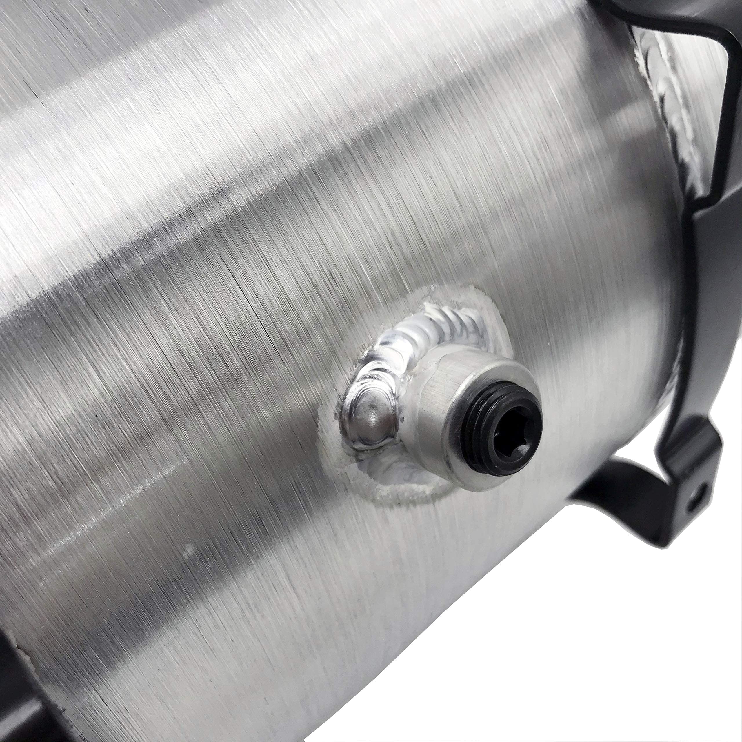 JSD AUTO PARTS 2.5 Gallon Center Fill Spun Fuel Tank - 12"x8", Alloy Steel, 1/4 NPT for Go Cart